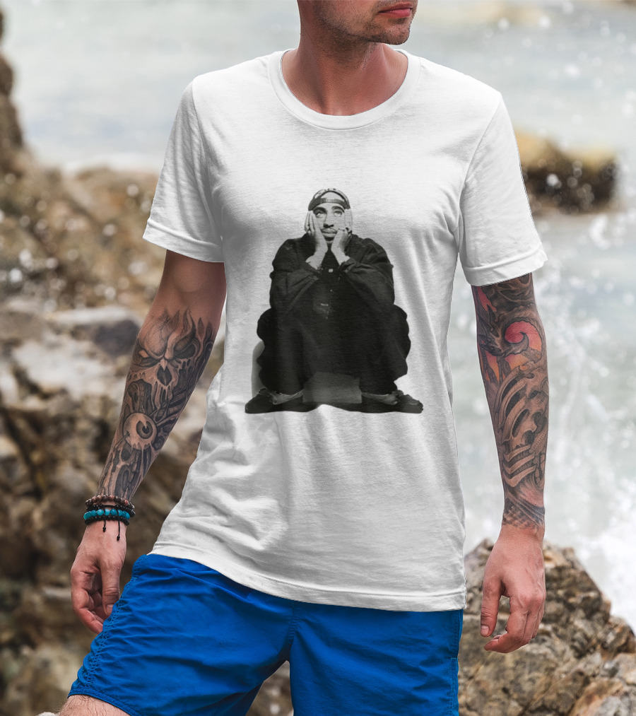 Pedro Pascal Sits Like Tupac Iconic Pose T-Shirt