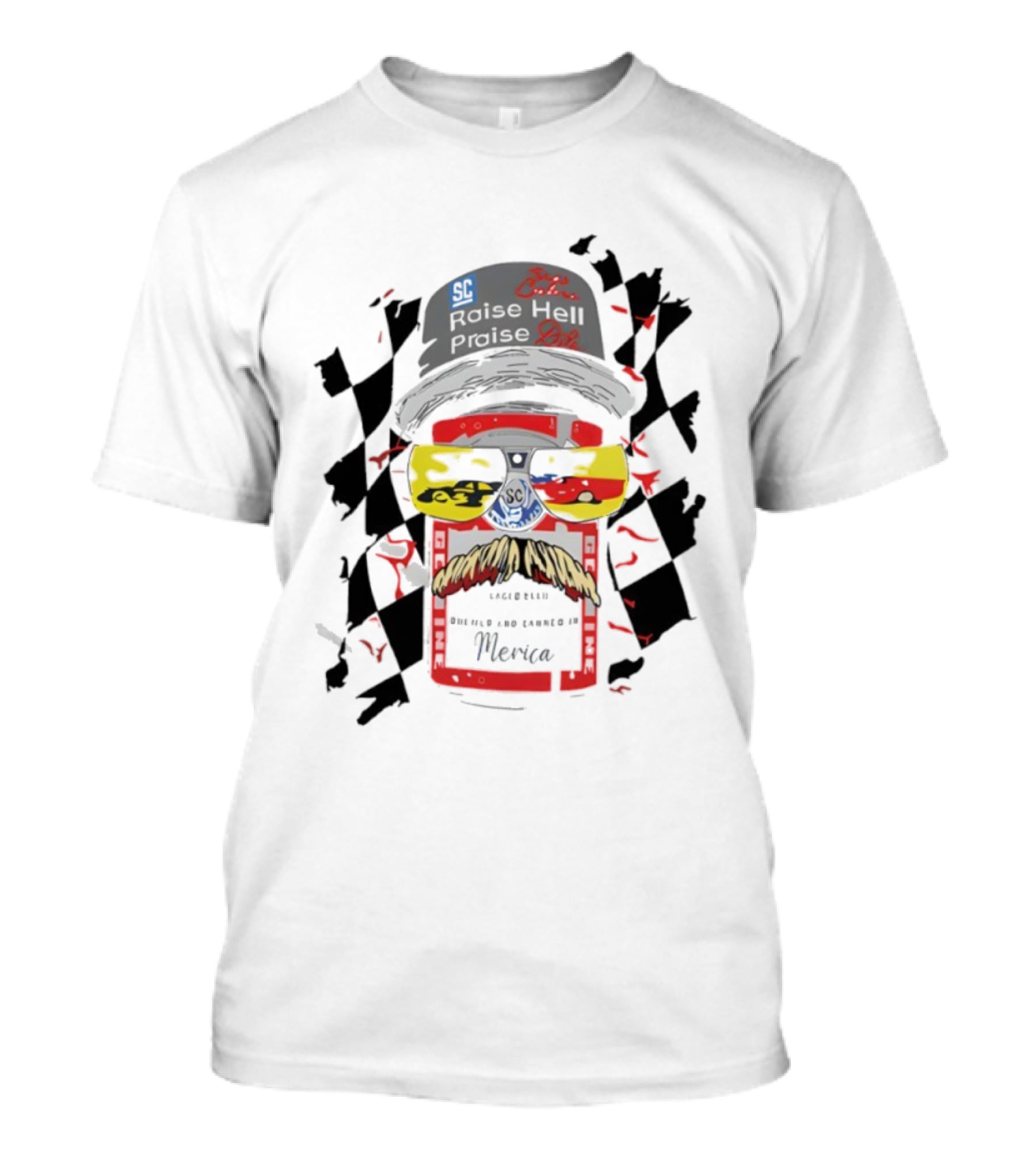 Raise Hell Praise Dale Car Racing Iconic Driver Tribute Retro Style T-Shirt