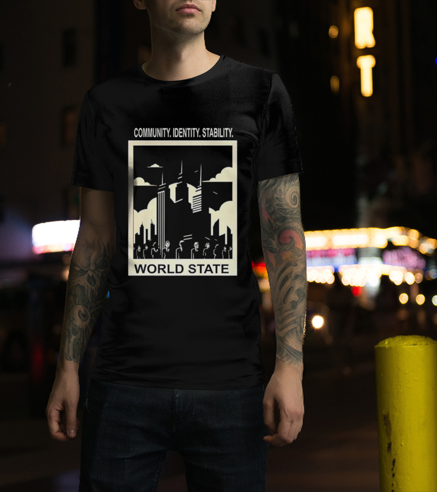 Community Identity Stability World State Utopian Cityscape T-Shirt
