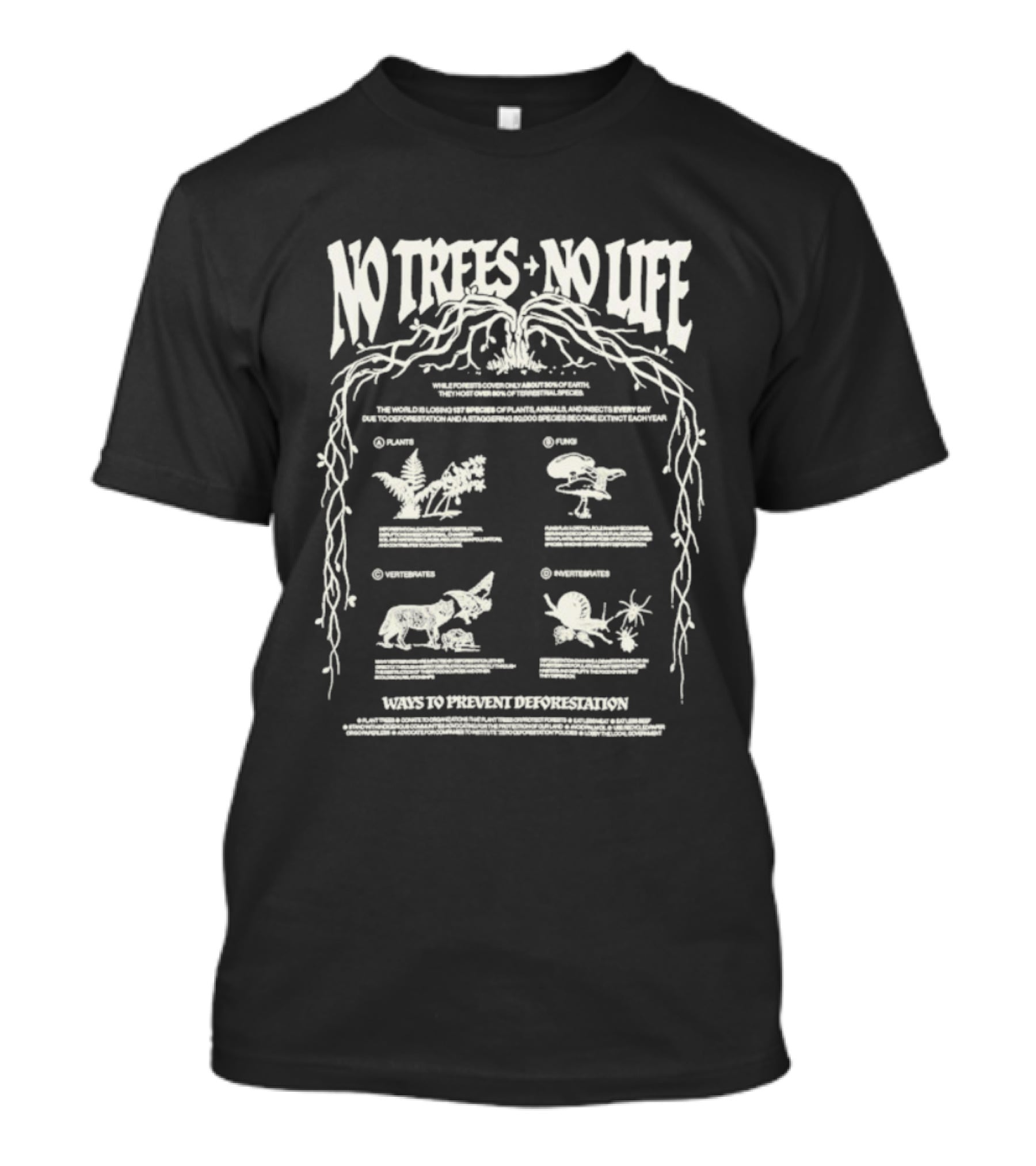 No Trees No Life Ways To Prevent Deforestation Ecological Impact Awareness T-Shirt