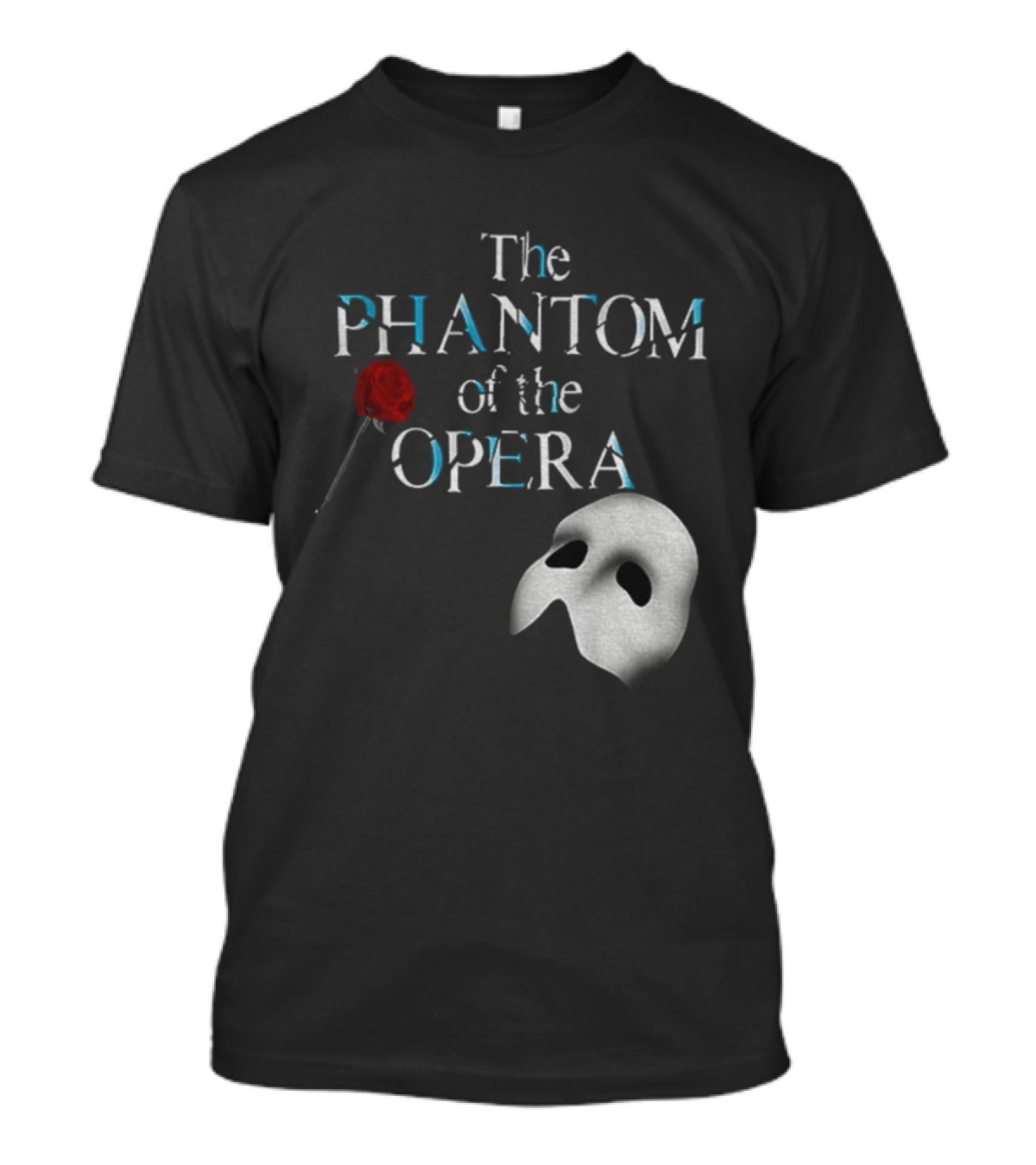 The Phantom Of The Opera Mask And Red Rose Broadway Musical T-Shirt
