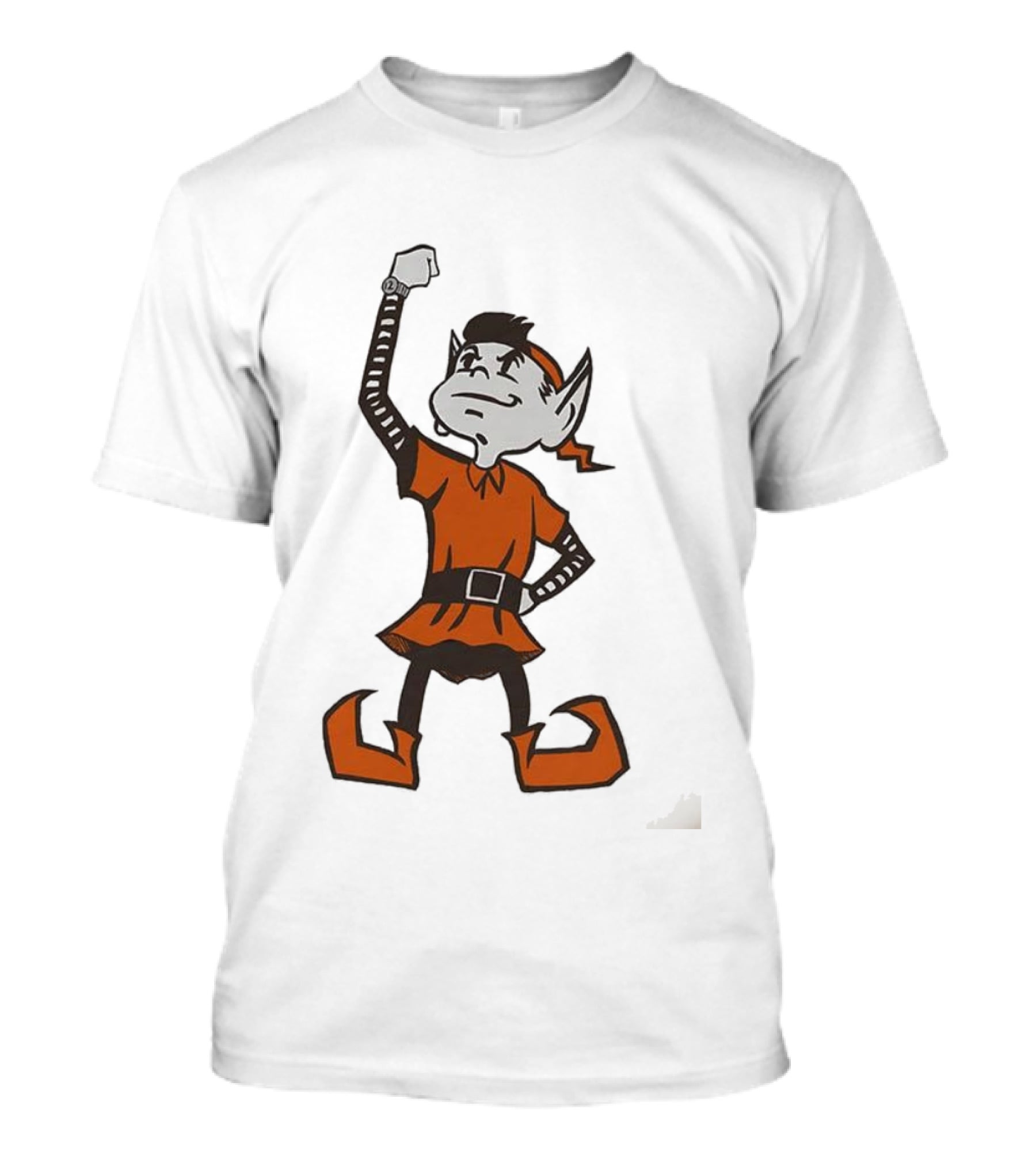 Cleveland Browns Brownie The Elf Mascot Fist Raised T-Shirt