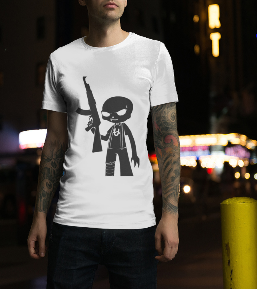 Homestuck Caliborn Character U Symbol Black Silhouette With Weapon T-Shirt