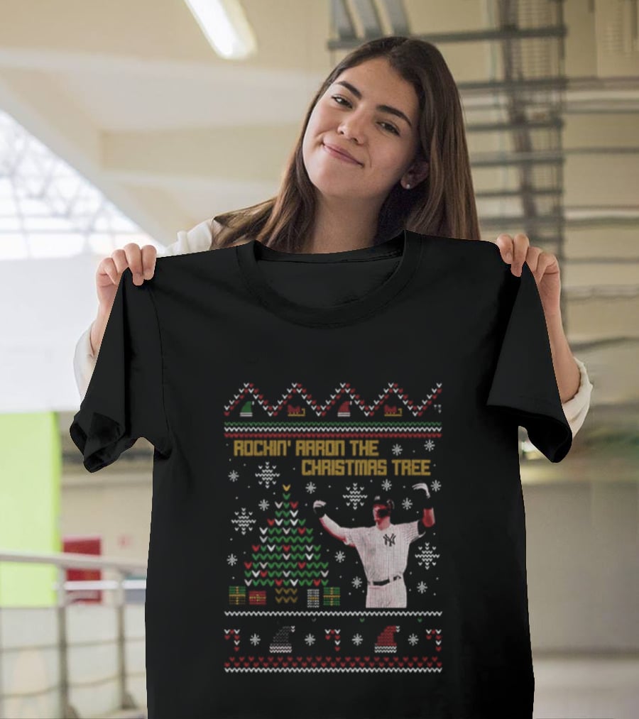 Rockin Around The Christmas Tree Aaron Judge Ugly Christmas T-Shirt