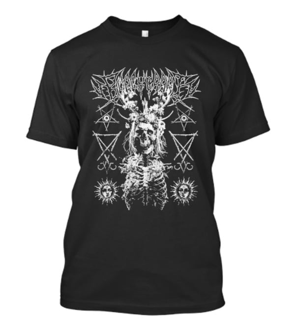 Blackcraft Cult Midsummer Blasphemy Occult Pentagram Symbols Skeleton Art T-Shirt