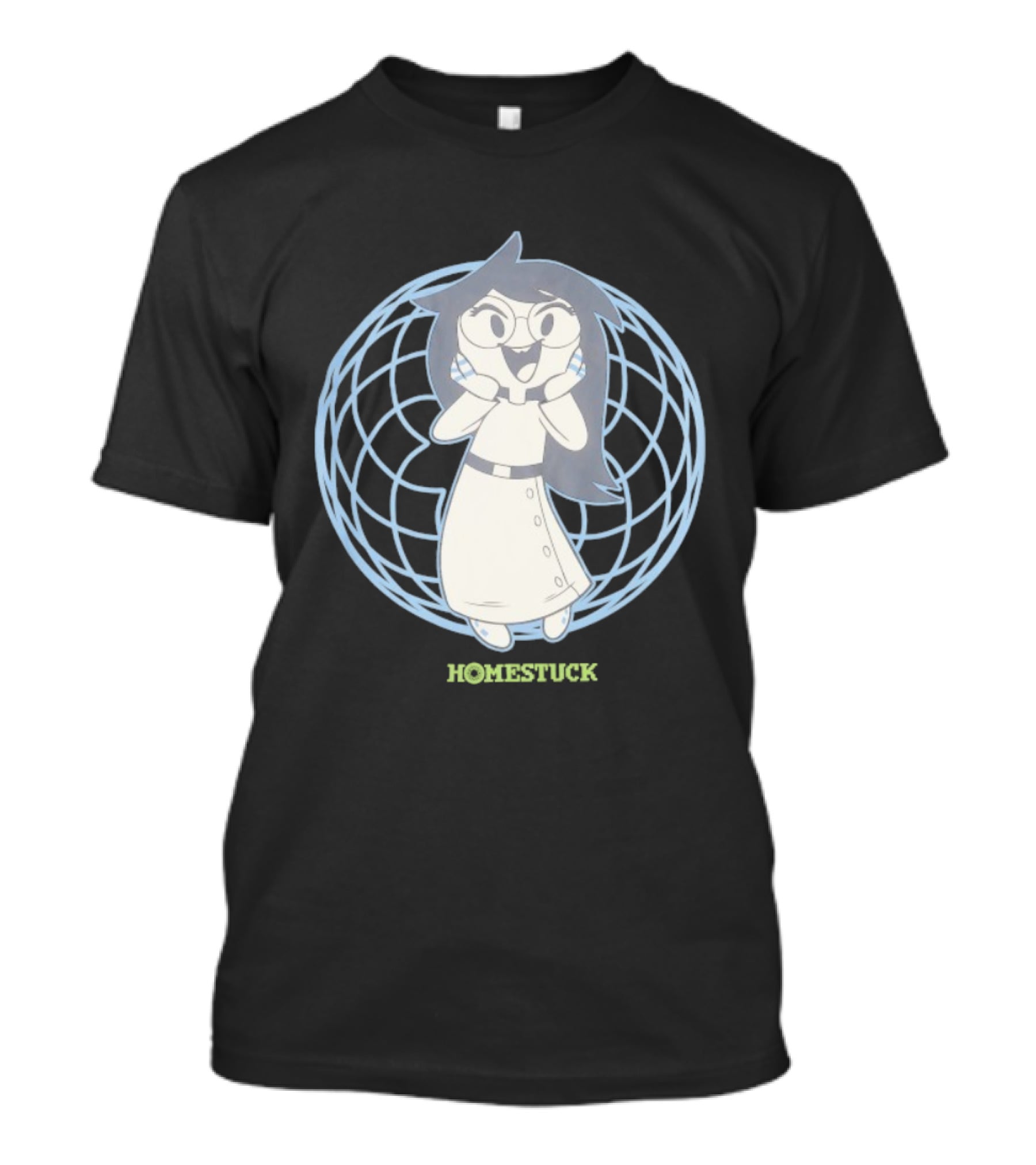 Homestuck Jade Harley With Glasses Inside Blue Grid Circle T-Shirt