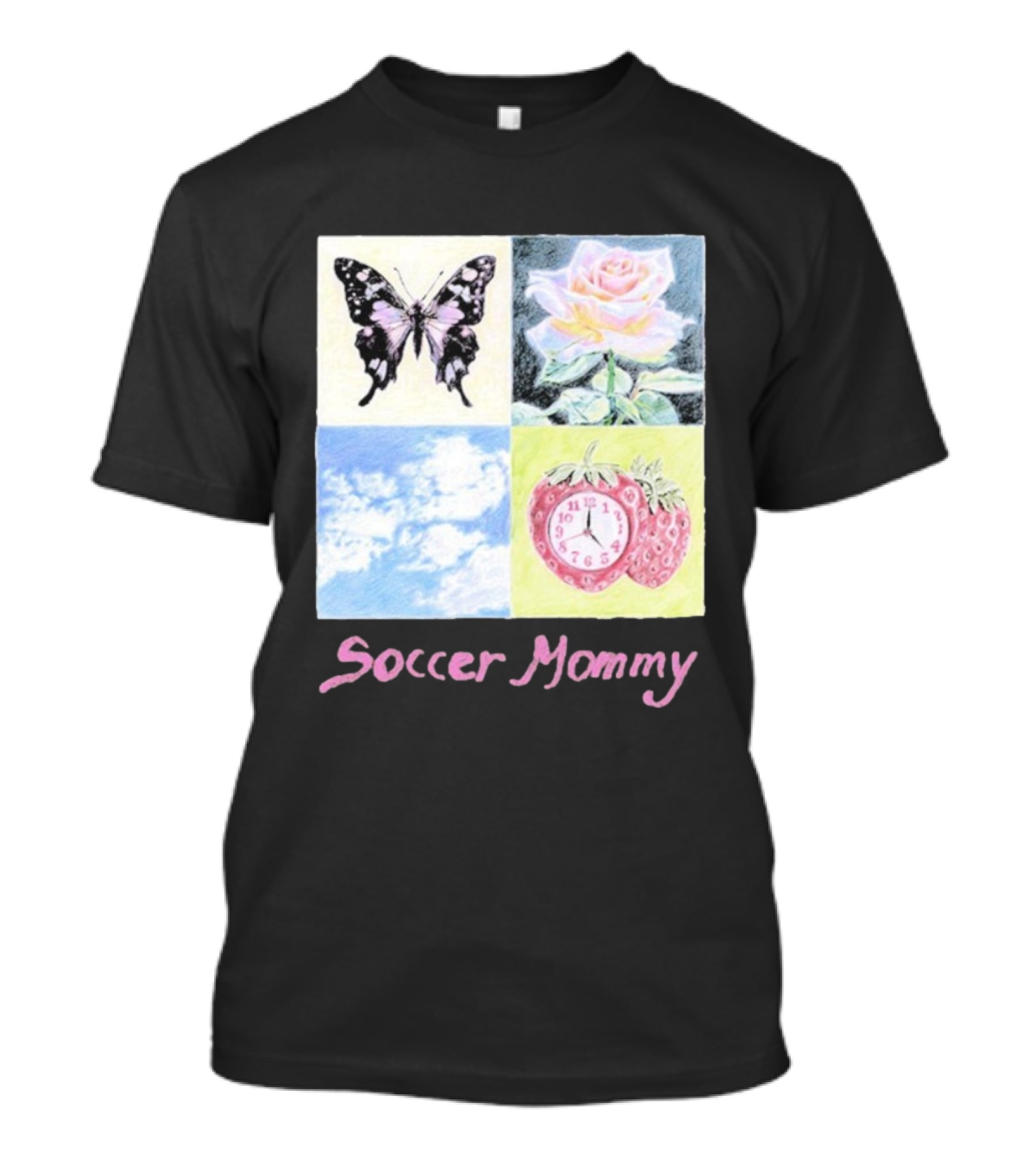 Soccer Mommy Butterfly Rose Sky Strawberry T-Shirt