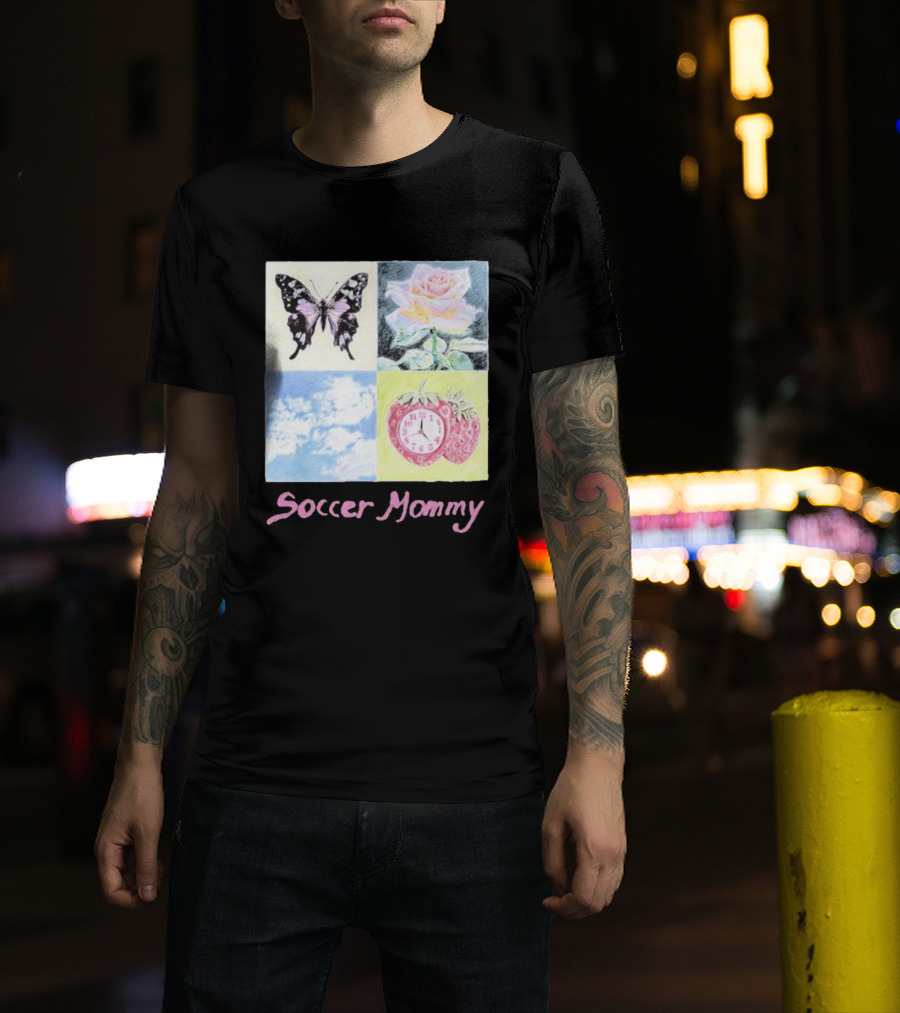 Soccer Mommy Butterfly Rose Sky Strawberry T-Shirt