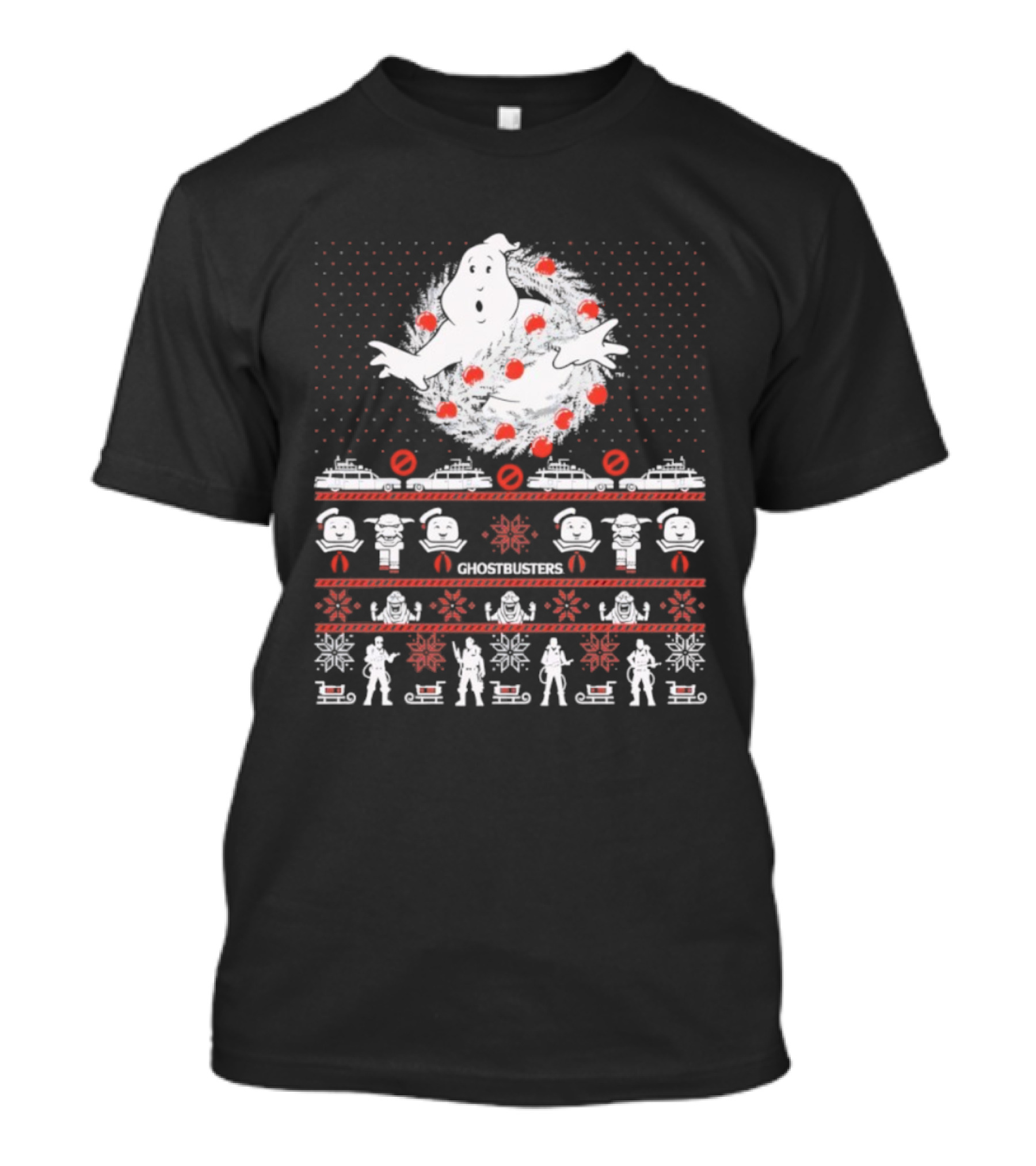 Ghostbusters Tis The Season For Bustin Ugly Christmas Sweater Style T-Shirt
