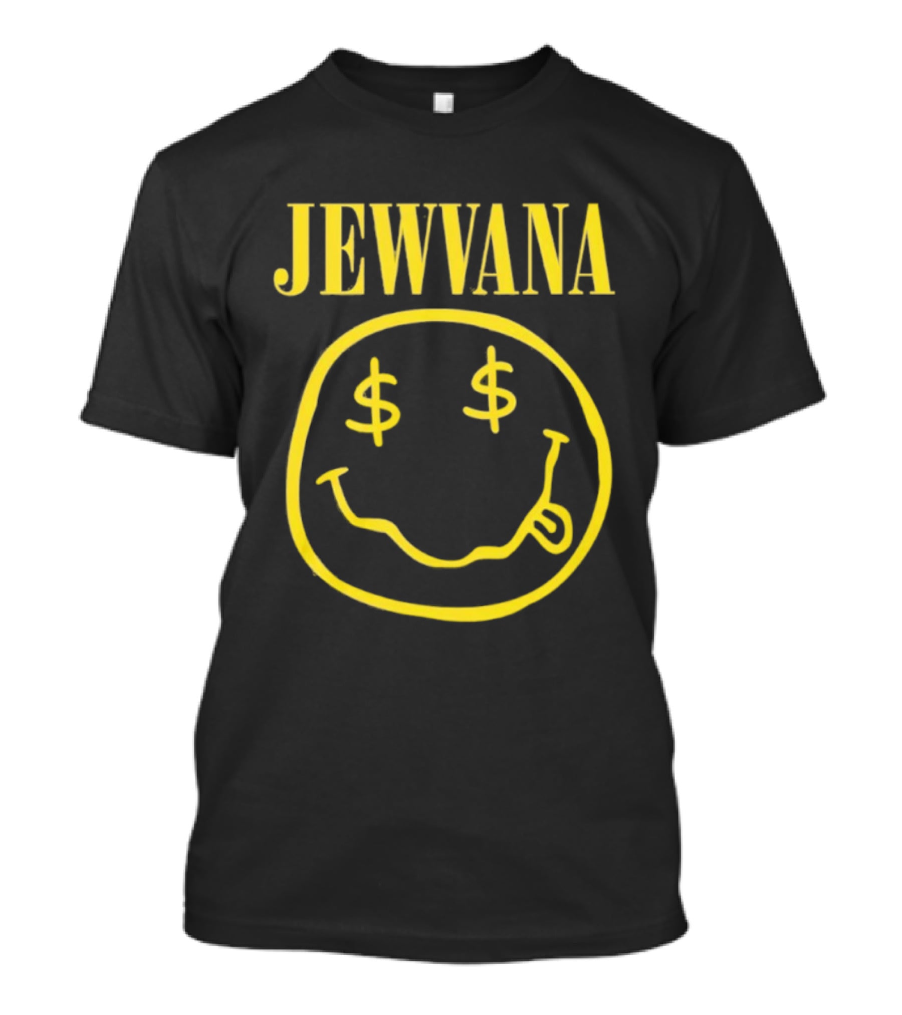 Jewvana Smiley Face Dollar Eyes Nirvana Parody T-Shirt