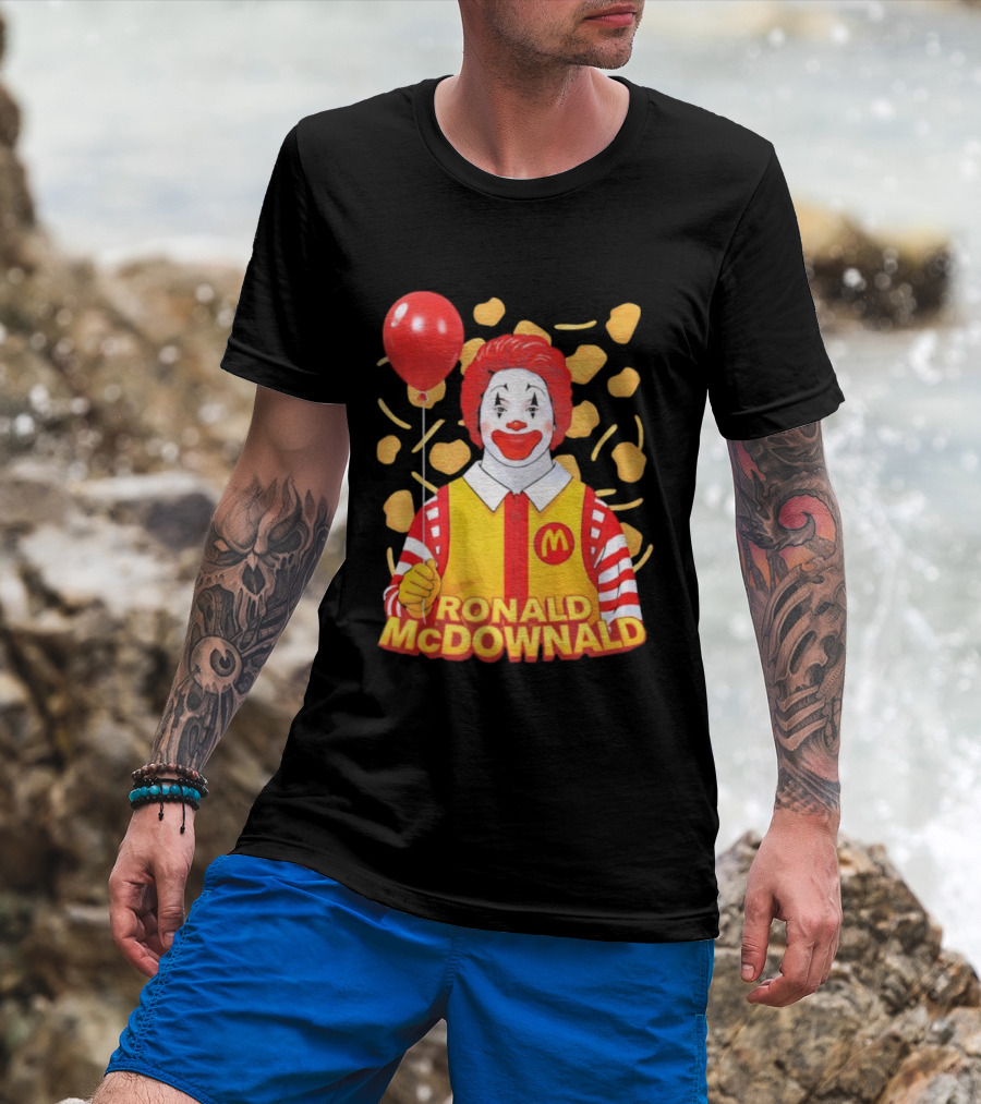 Ronald McDownald McDonald's Red Balloon And Nuggets Theme T-Shirt