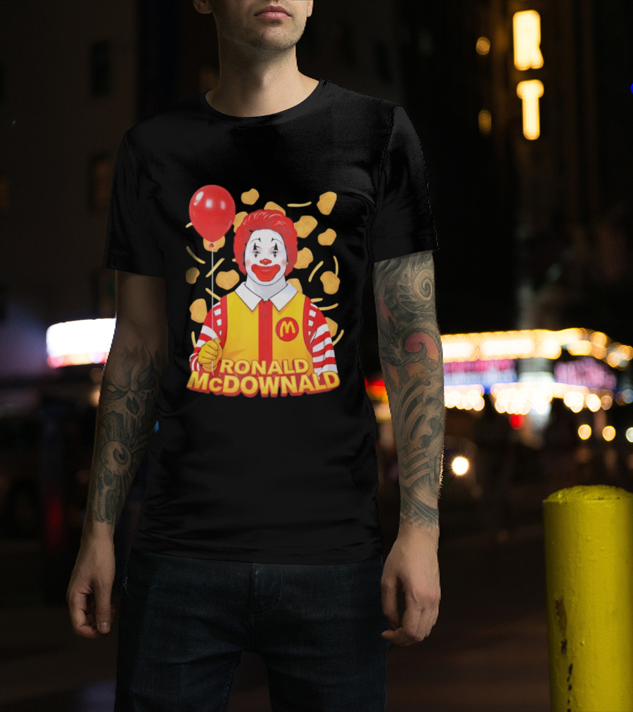 Ronald McDownald McDonald's Red Balloon And Nuggets Theme T-Shirt