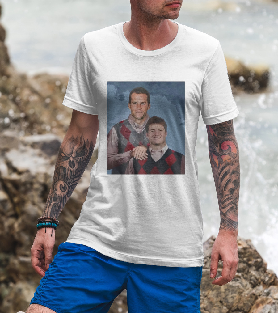 Brady And Maye Step Brothers Comedy Patriots Football Fan Collab T-Shirt