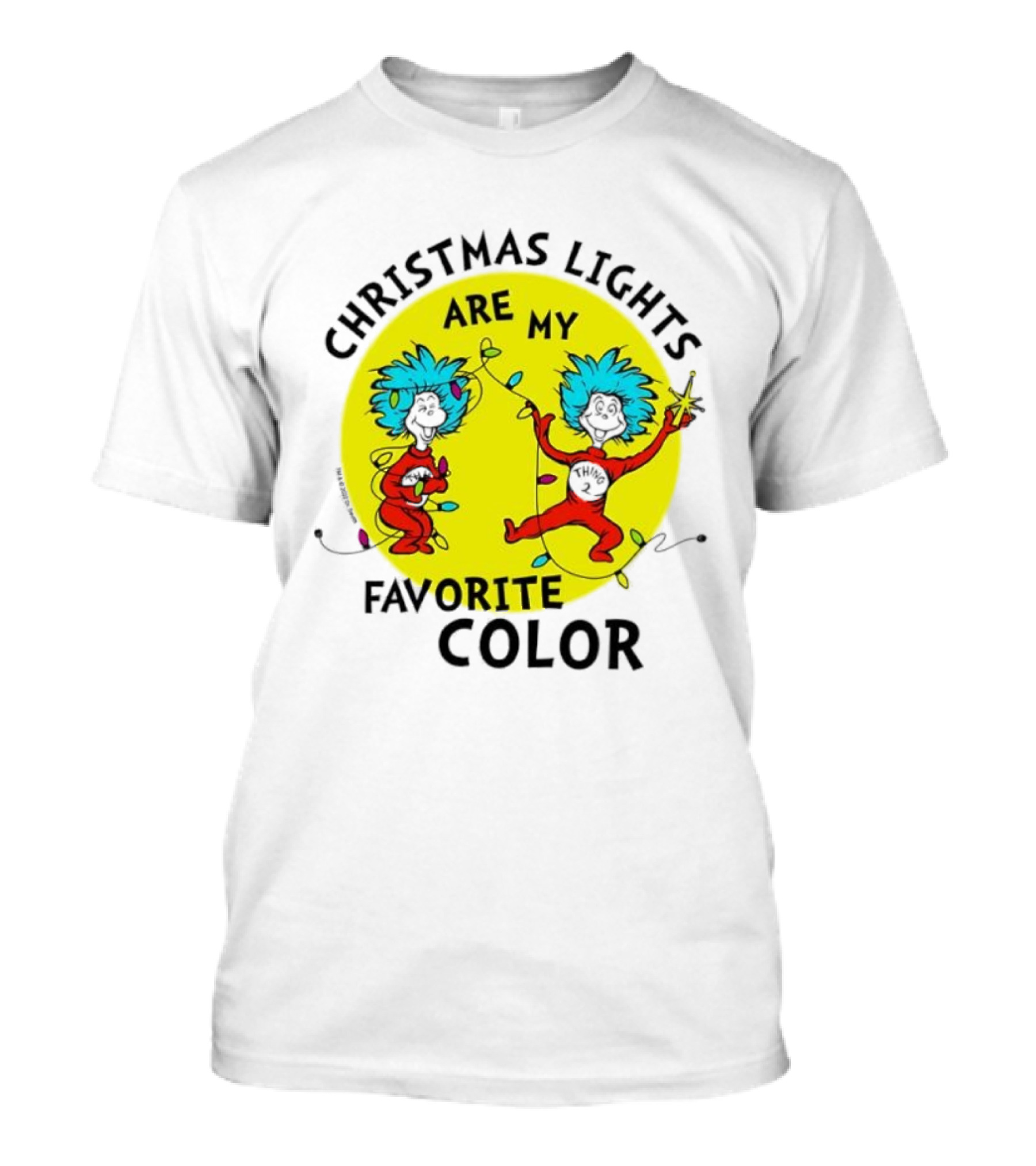 Christmas Lights Are My Favorite Color Thing 1 And Thing 2 Juniors Cropped T-Shirt