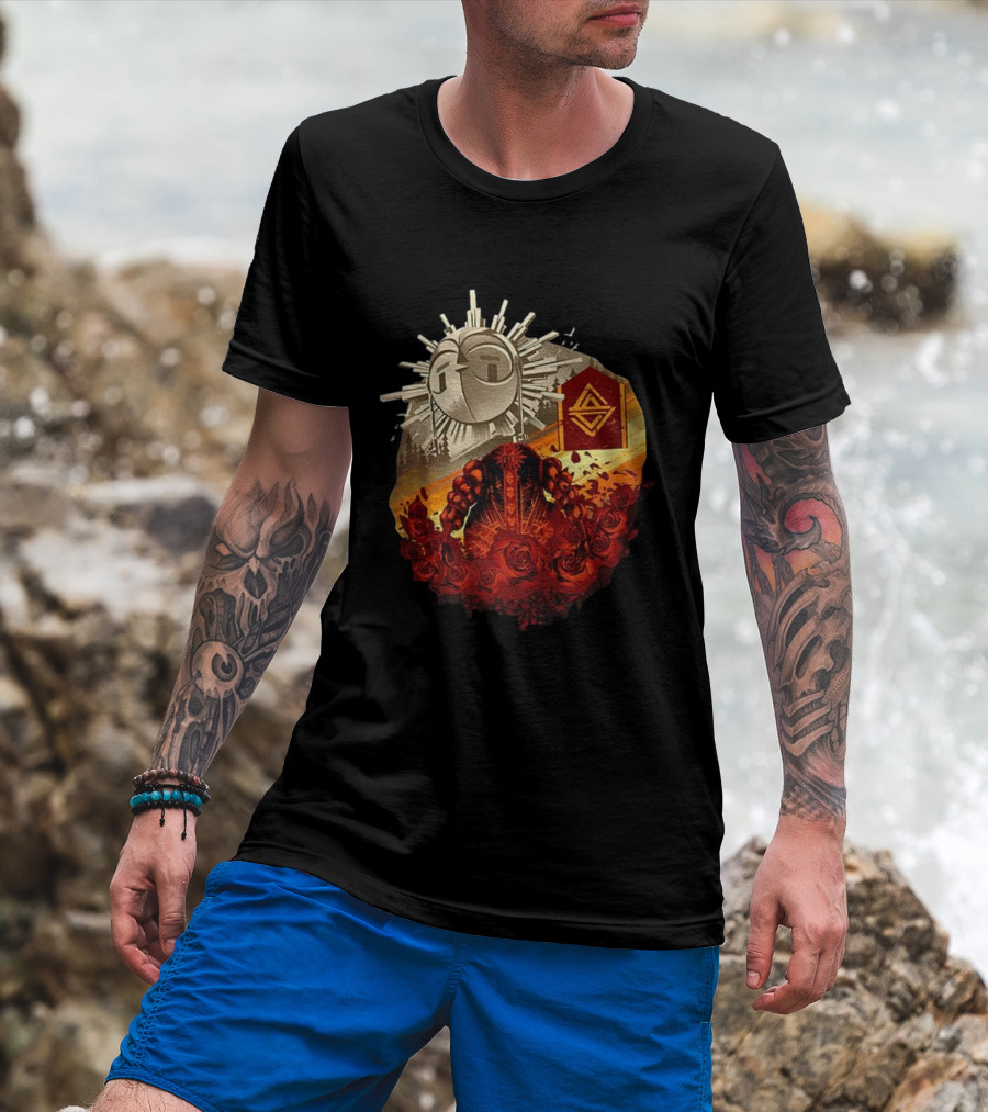 Clair Obscur Expedition 33 Sunburst Symbol Esquie Roses T-Shirt