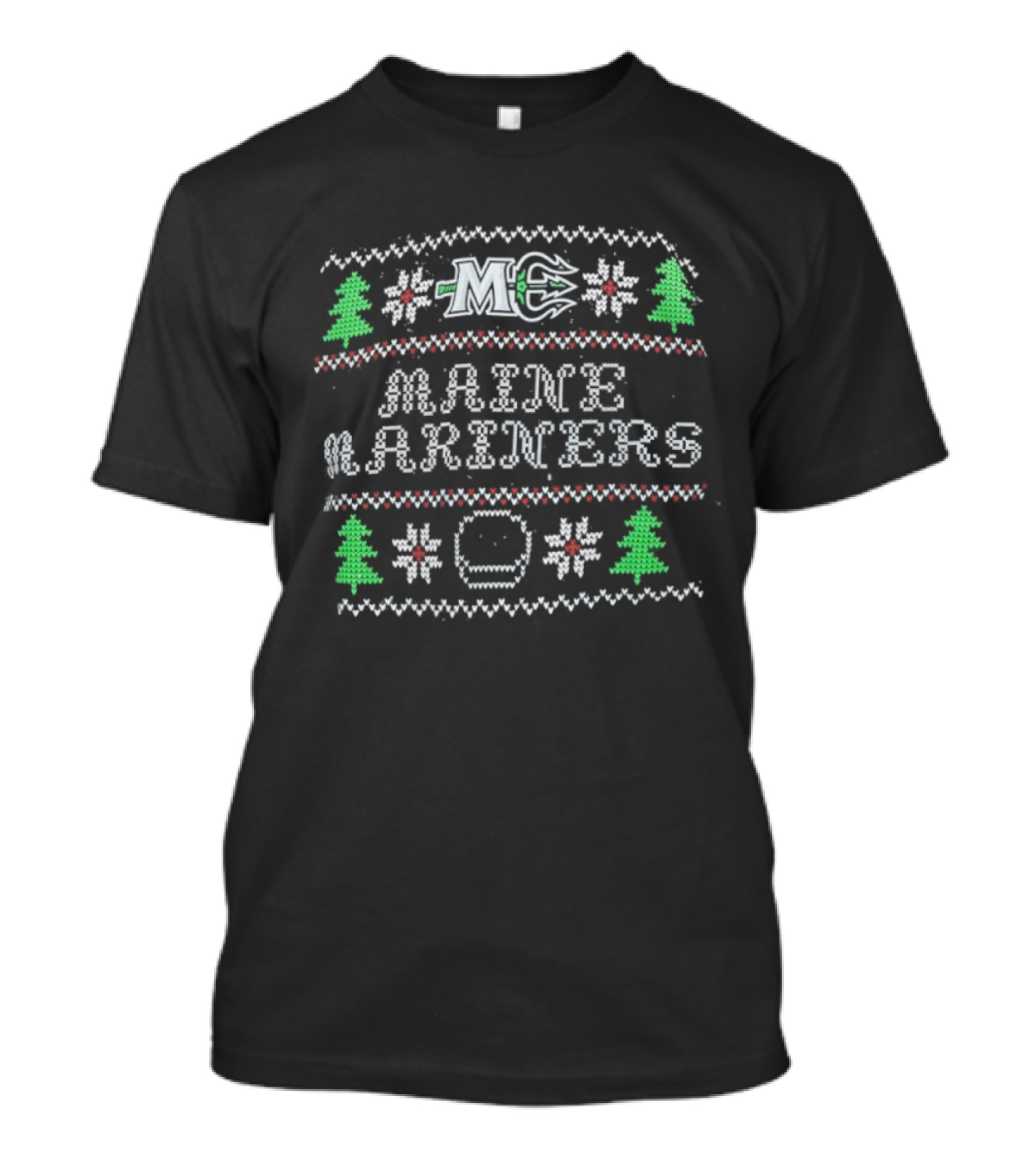 Maine Mariners MG Ice Hockey Christmas Sweater Style T-Shirt