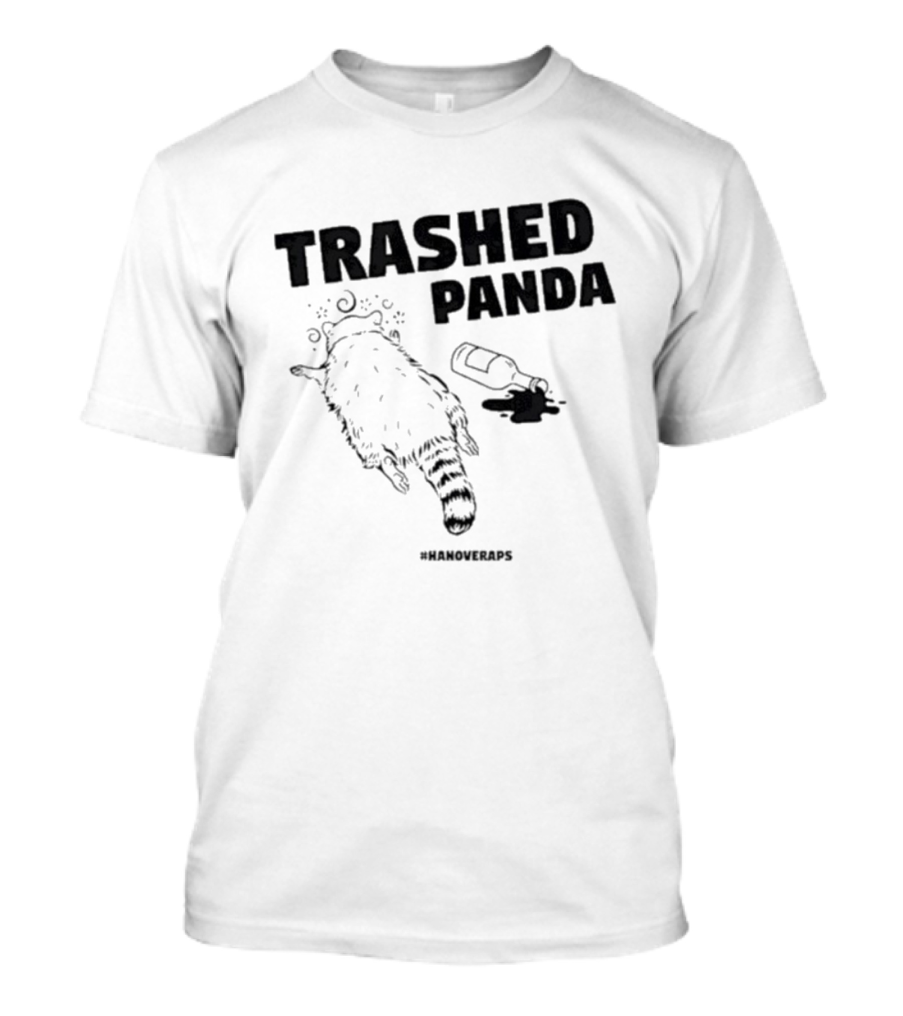 Trashed Panda Hanover Drunk Raccoon Bottle Animal Mischief T-Shirt