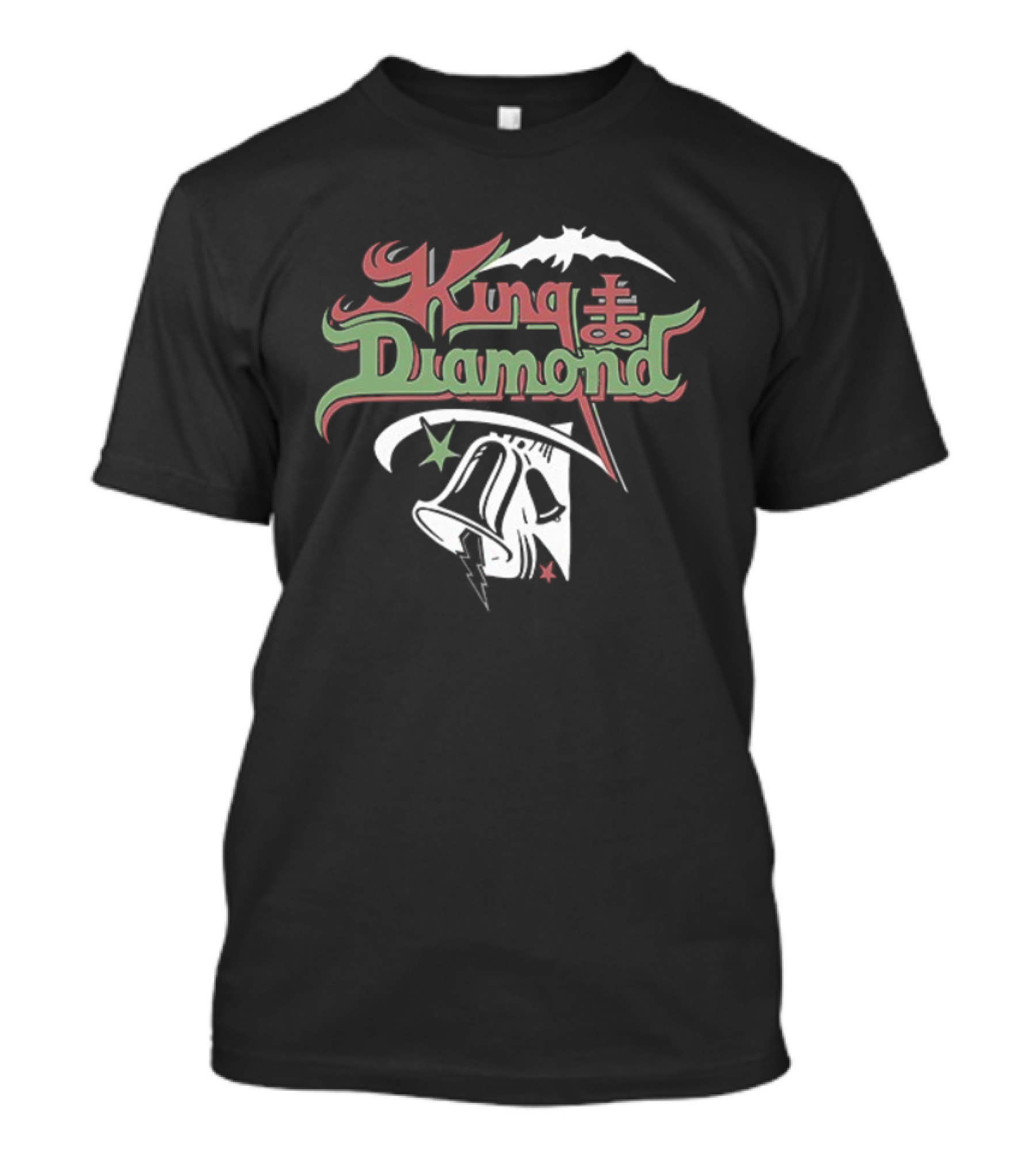 King Diamond No Presents For Christmas Flying Bat Vintage Retro Style T-Shirt