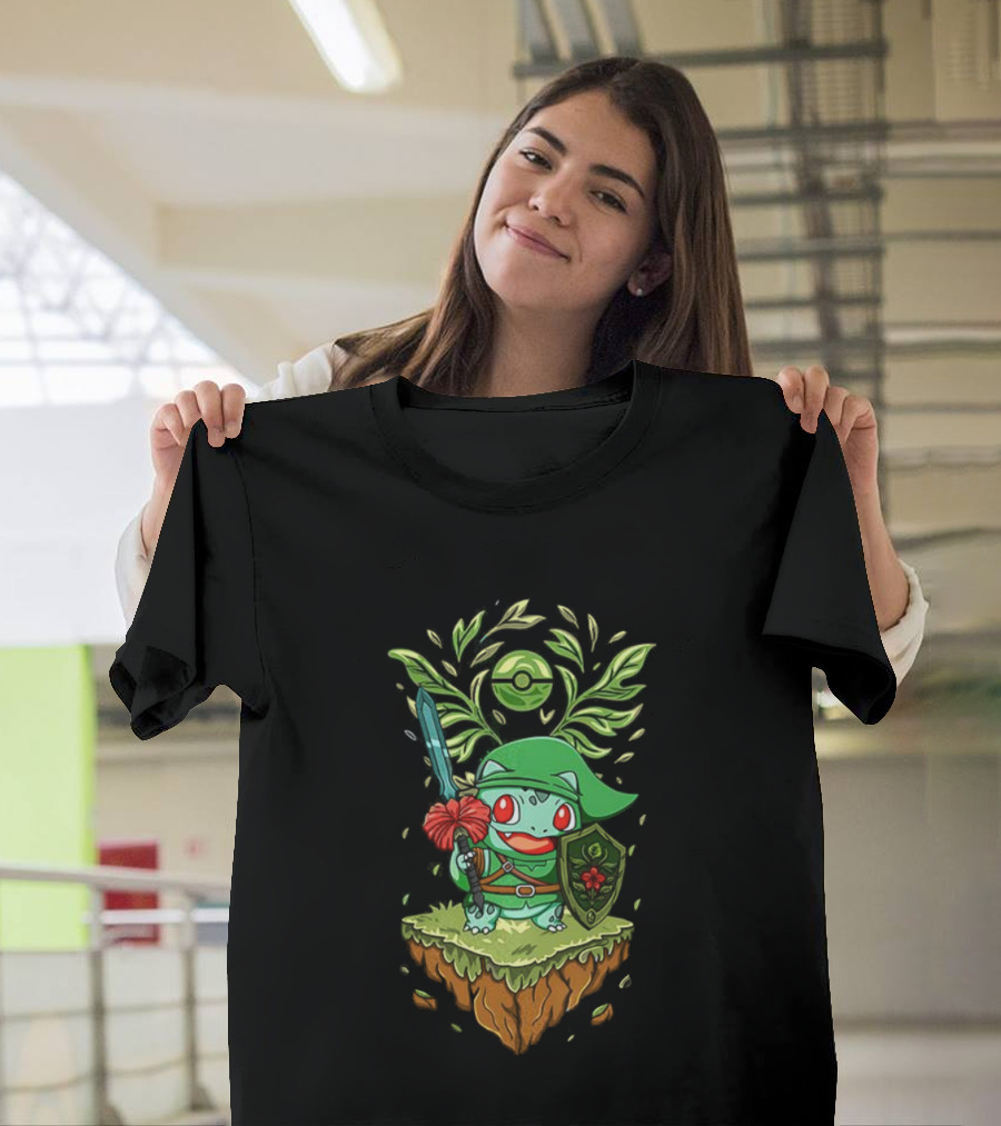 Legend Of Grass Bulbasaur Pokémon And Zelda Fusion T-Shirt