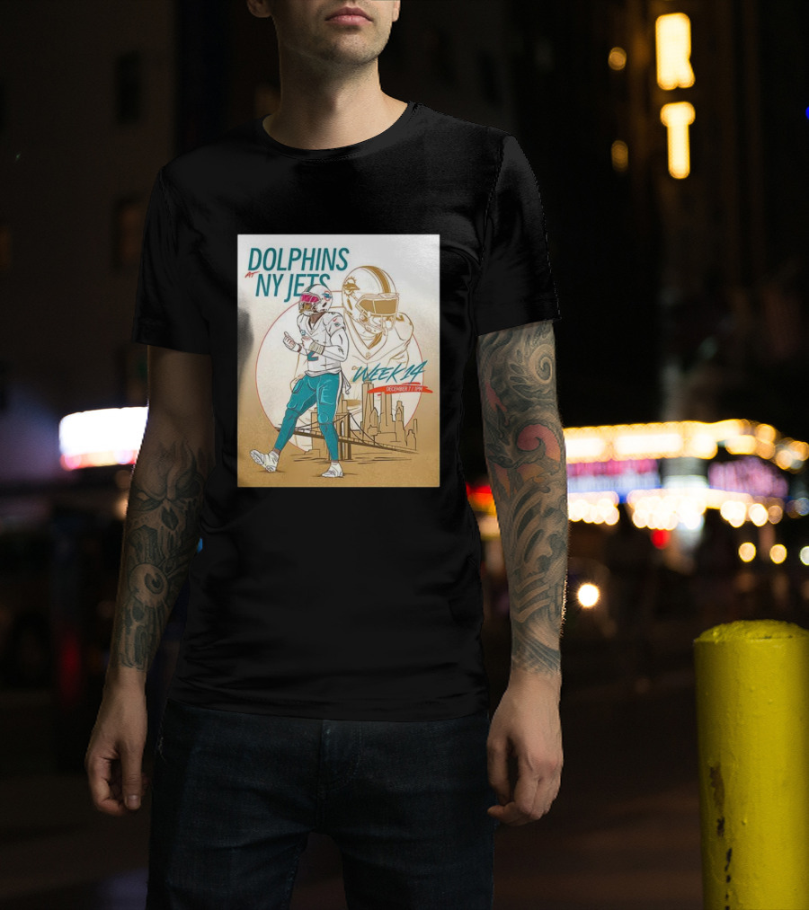 Dolphins At NY Jets Week 14 December 7 1PM Football Matchup T-Shirt