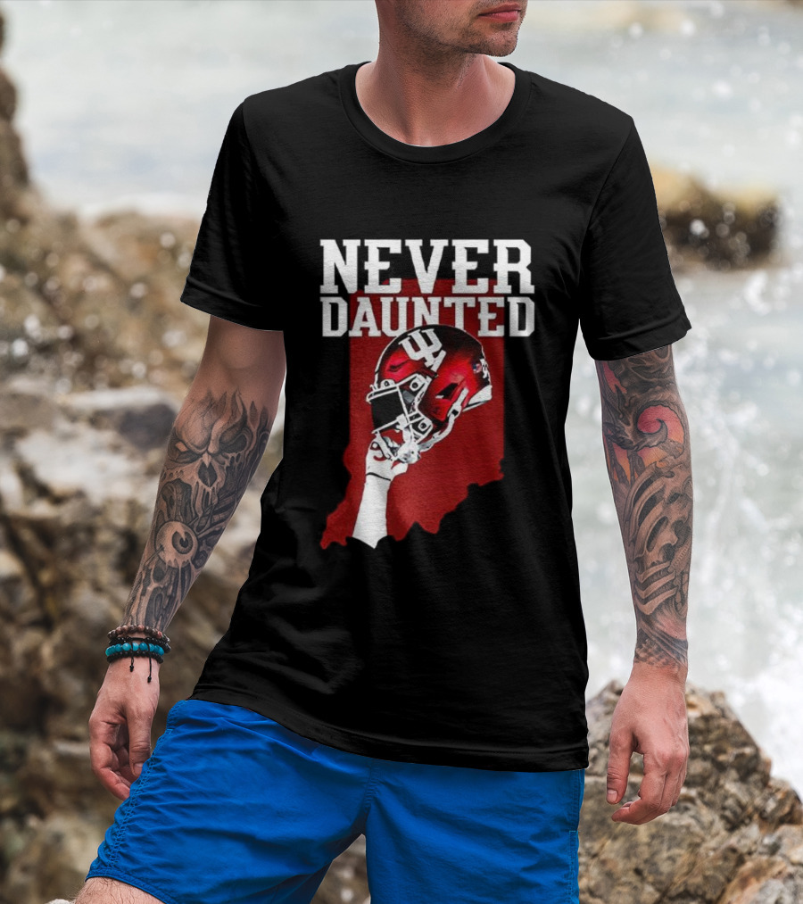 Never Daunted Indiana Hoosiers Football Helmet Pride T-Shirt