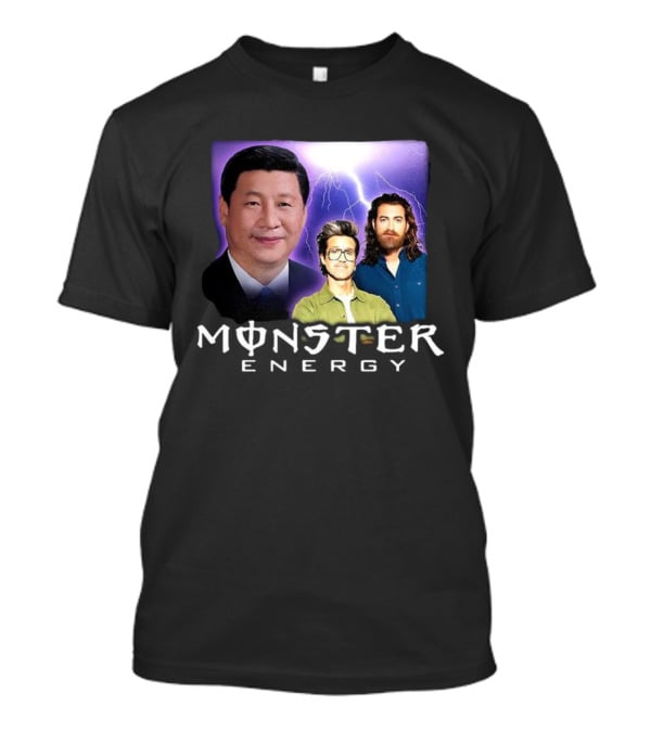 Monster Energy Meme With Lightning And Three Figures T-Shirt