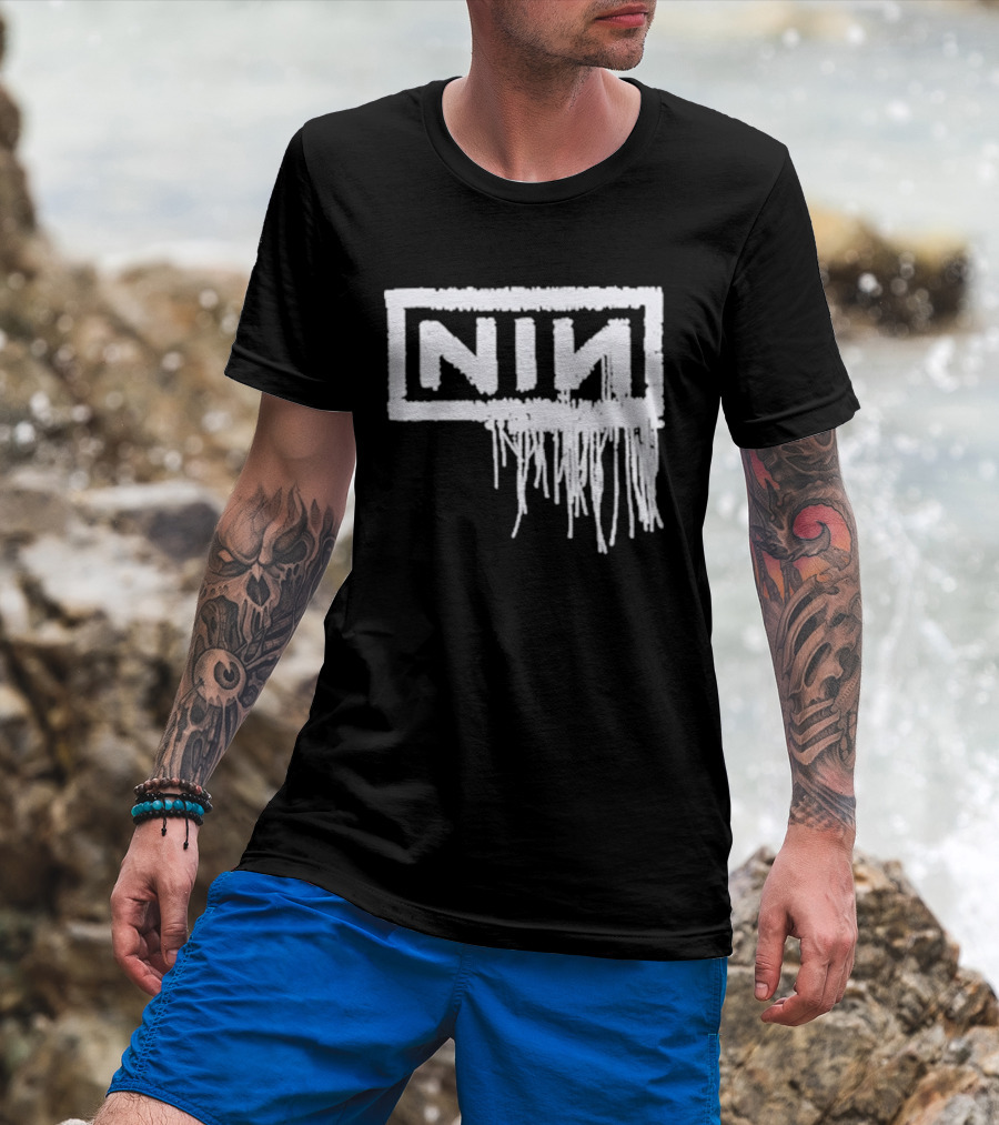 Nine Inch Nails NIN With Teeth Dripping Logo 20th Anniversary T-Shirt