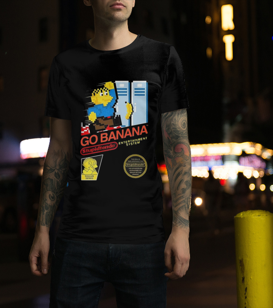 Go Banana Stupidtendo Entertainment System 8-Bit Wiggum Series T-Shirt