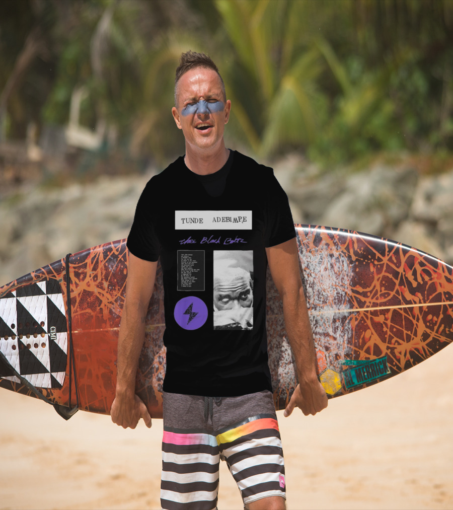 Tunde Adebimpe Thee Black Boltz Just Above Thunder Purple Lightning T-Shirt