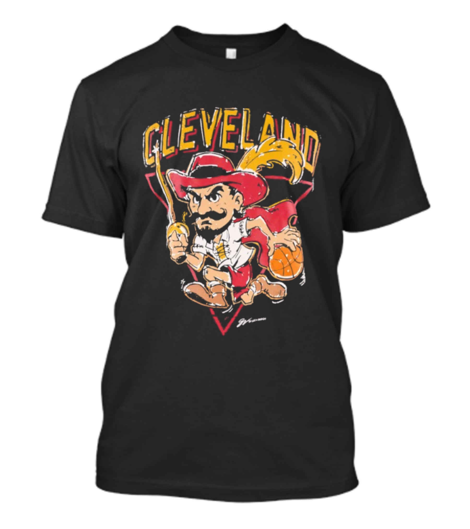 Cleveland Cavaliers Retro Mascot Classic Basketball T-Shirt