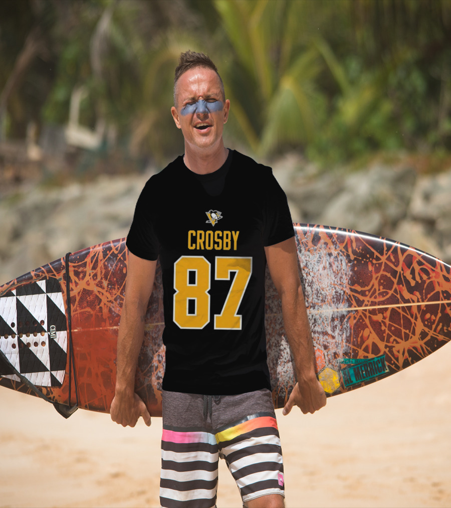 Crosby 87 Black Pittsburgh Penguins Stylish T-Shirt
