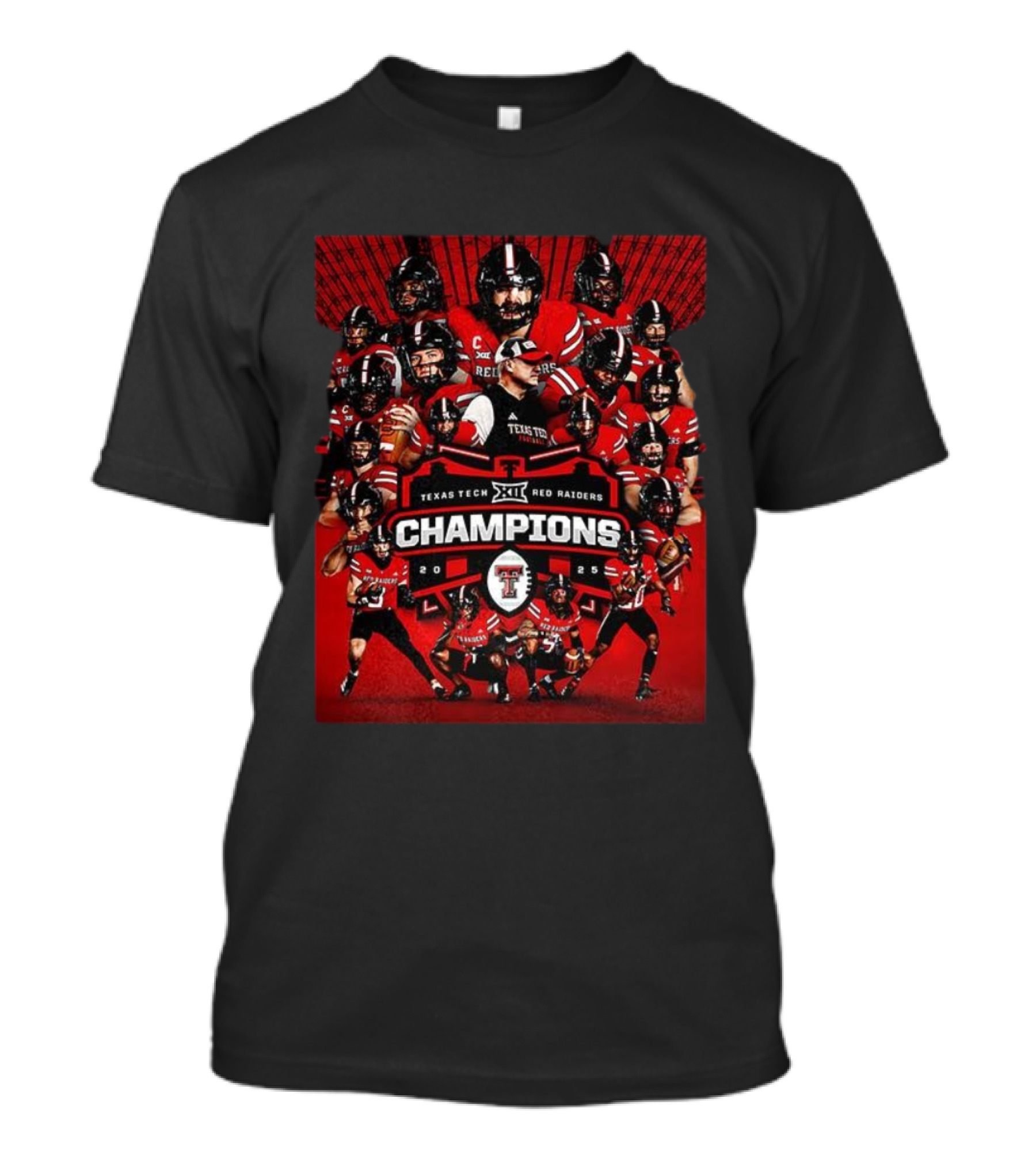 Texas Tech Red Raiders BIG 12 Champions 2025 Football Team Victory T-Shirt