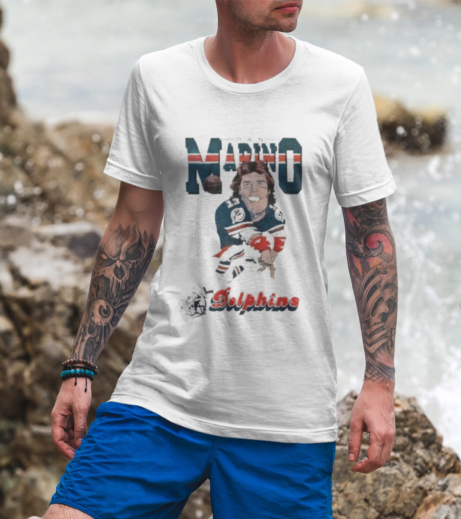 Marino Dolphins Football '80s Caricature T-Shirt
