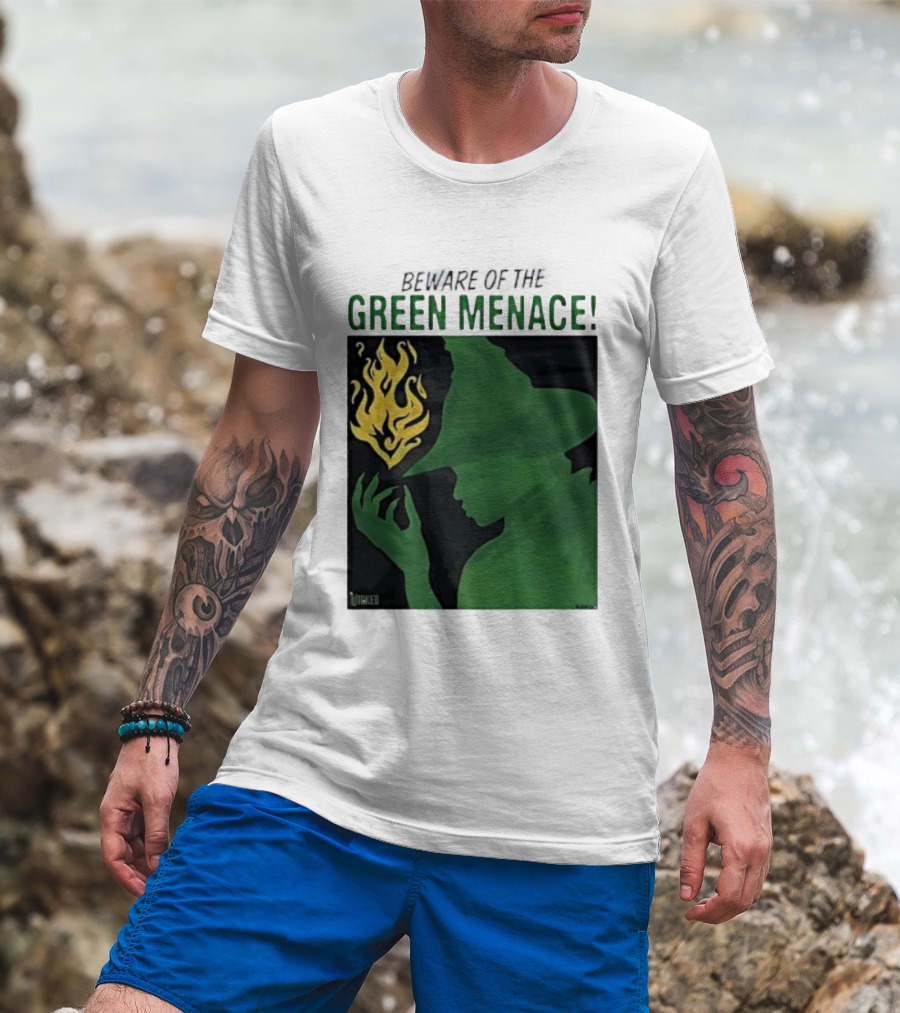 Wicked Green Menace Elphaba Wizard Of Oz Magic Flame T-Shirt