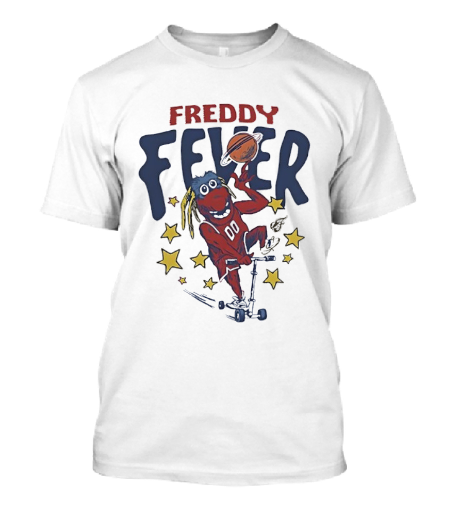 Freddy Fever Mascot Indiana Fever Basketball Stars Scooter Ball T-Shirt