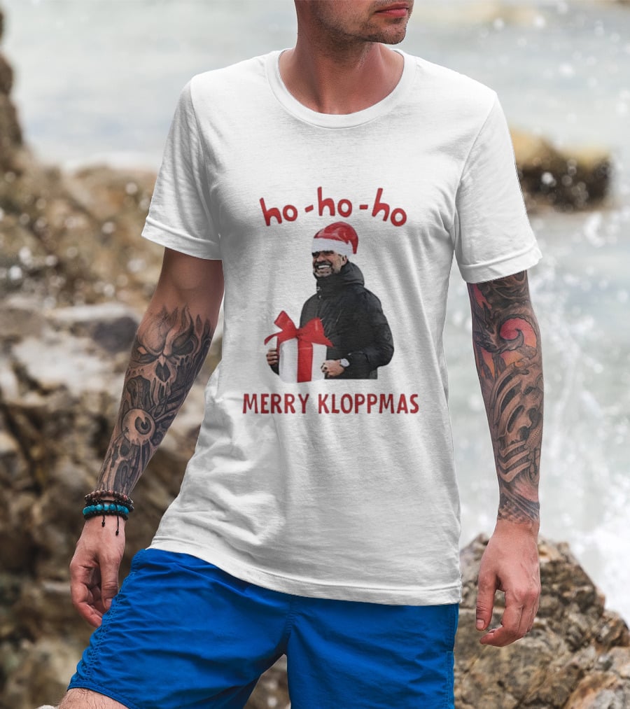 Ho Ho Ho Merry Kloppmas Christmas Funny Santa Hat T-Shirt