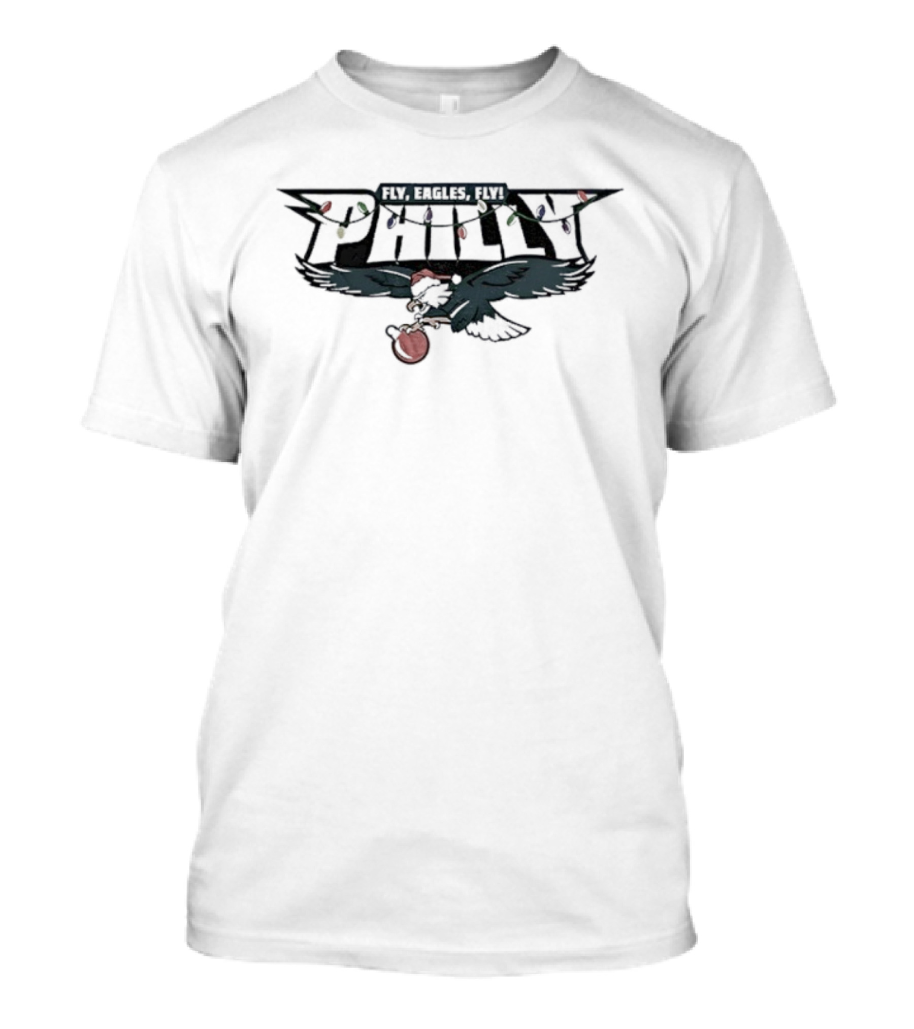Fly Eagles Fly Philadelphia Eagles Christmas Eagle Santa Hat Football T-Shirt