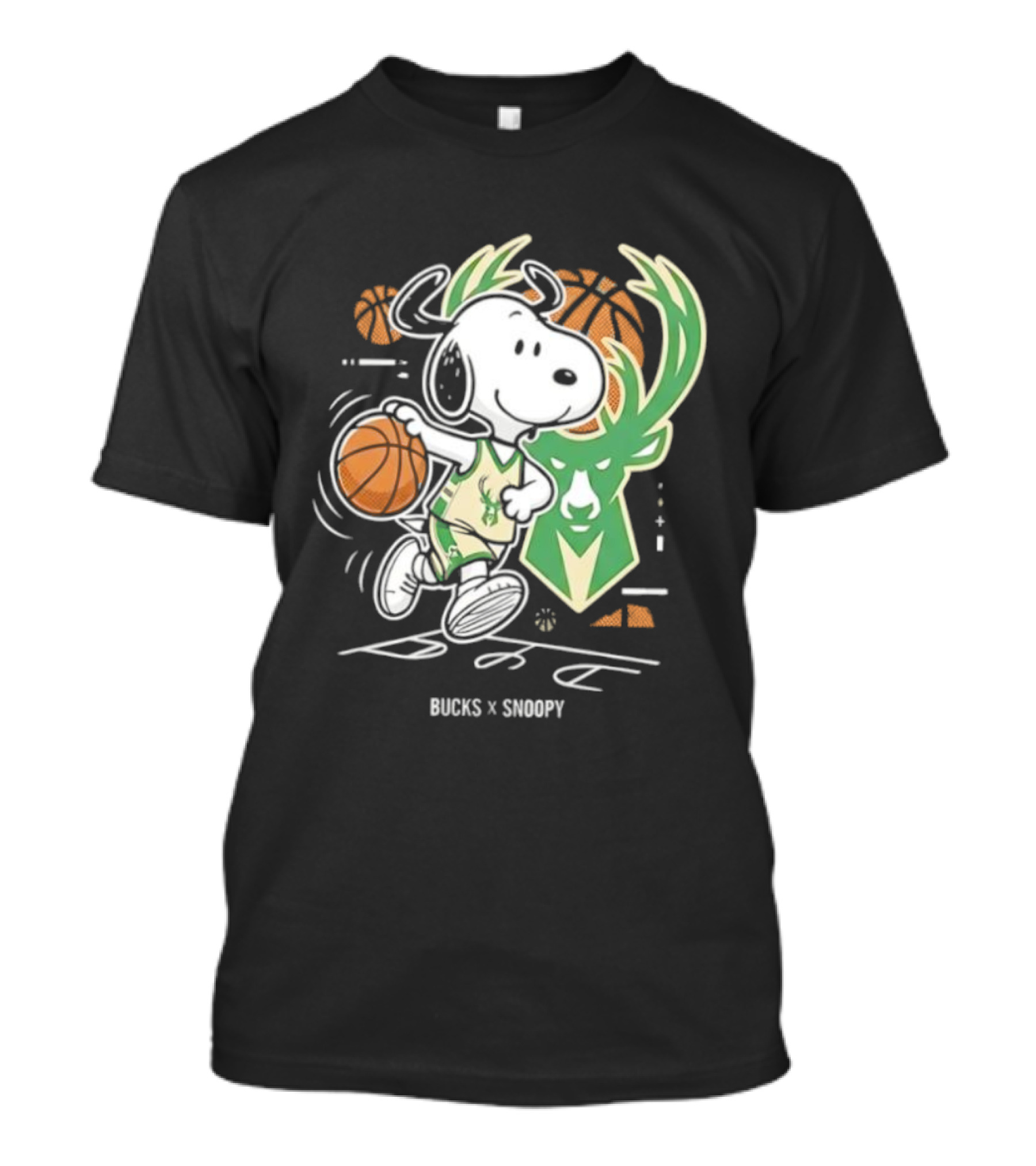 Milwaukee Bucks Snoopy Peanuts NBA Basketball Graphic T-Shirt