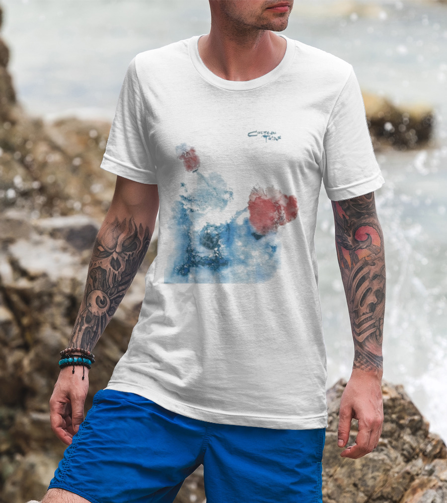 Cocteau Twins Head Over Heels Sunburst Blue And Red Abstract T-Shirt