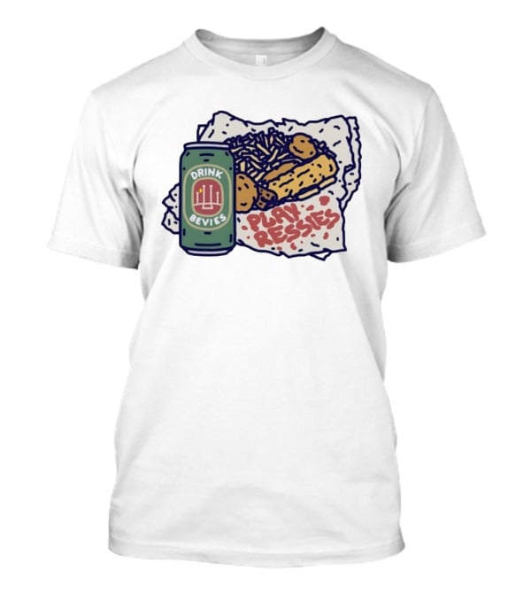 Drink Bevies Play Ressies Fast Food Can And Fries Illustration T-Shirt
