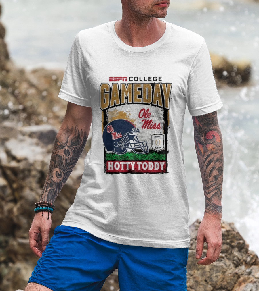 ESPN College Football Gameday Ole Miss Helmet Hotty Toddy CFP T-Shirt