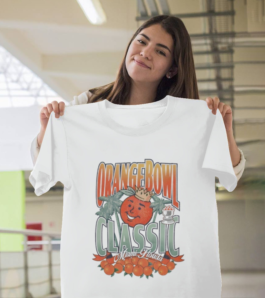 Orange Bowl Classic Miami Crowned Orange Palm Trees Vintage T-Shirt
