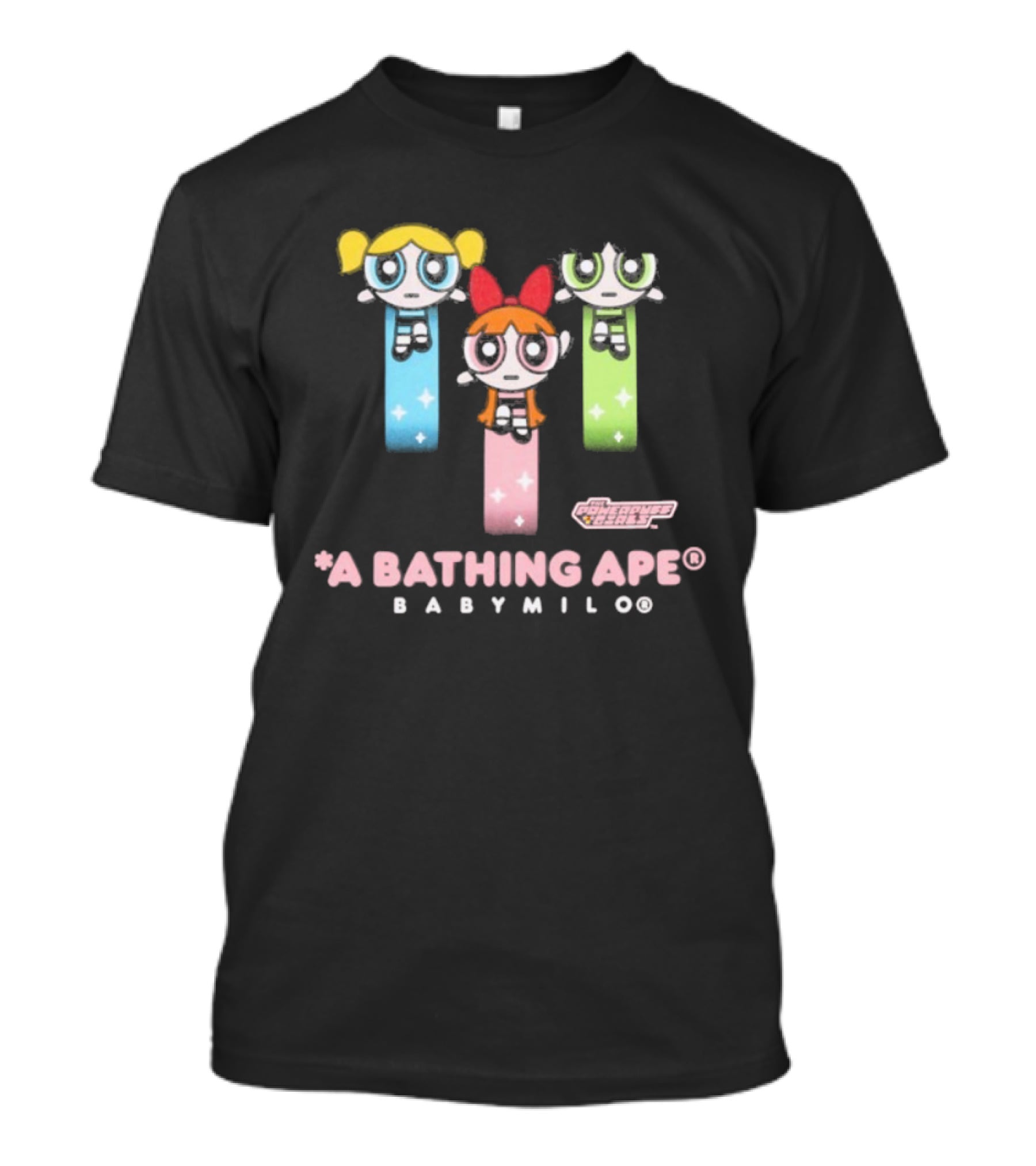 A Bathing Ape Baby Milo X Powerpuff Girls Collaboration Bling Stars T-Shirt