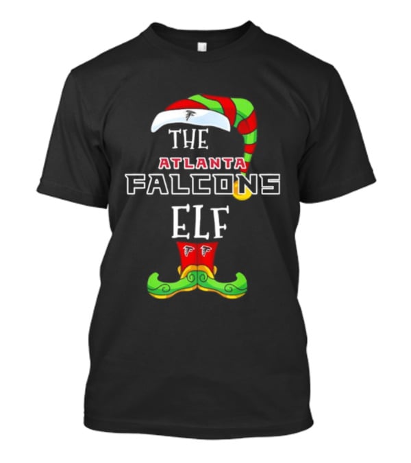 Atlanta Falcons Christmas Elf Hat And Socks With Team Logos T-Shirt