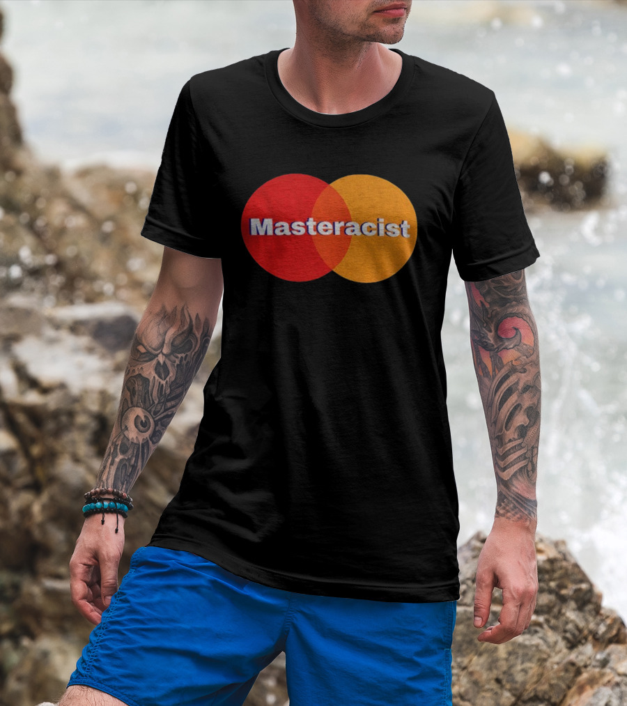 Masterracist Mastercard Parody Iconic Red Orange Overlapping Circles T-Shirt