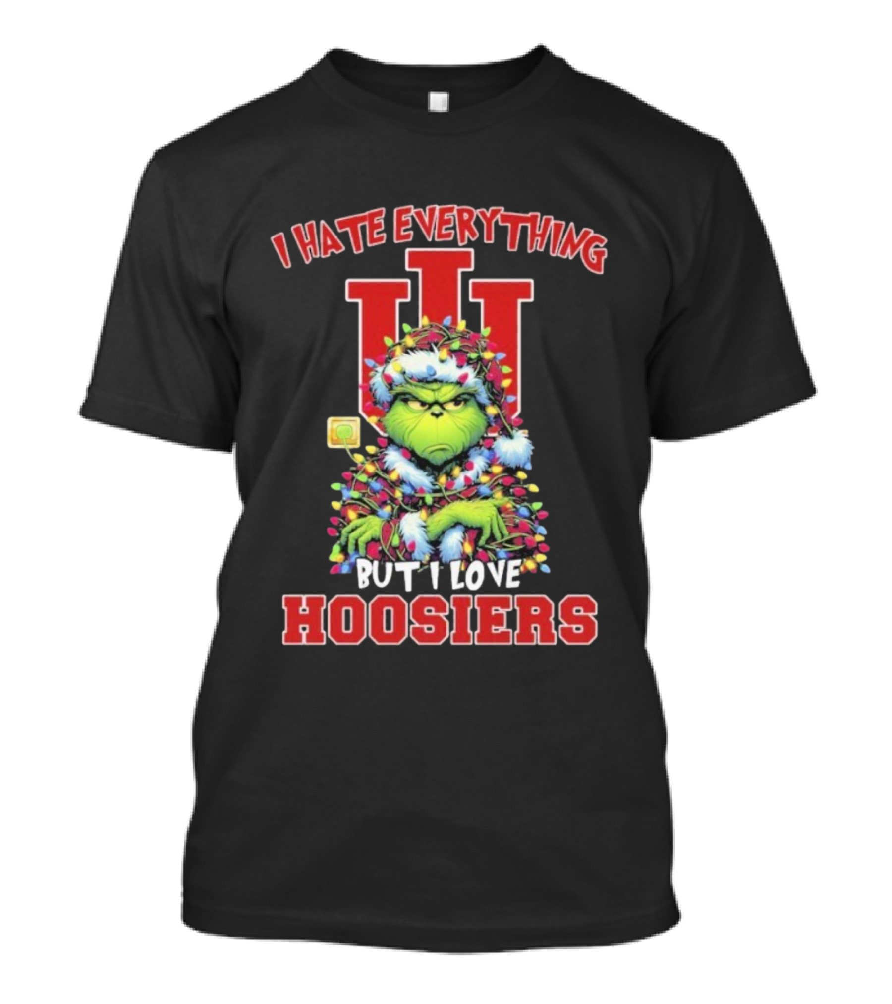 I Hate Everything But I Love Hoosiers Grinch Christmas Indiana T-Shirt