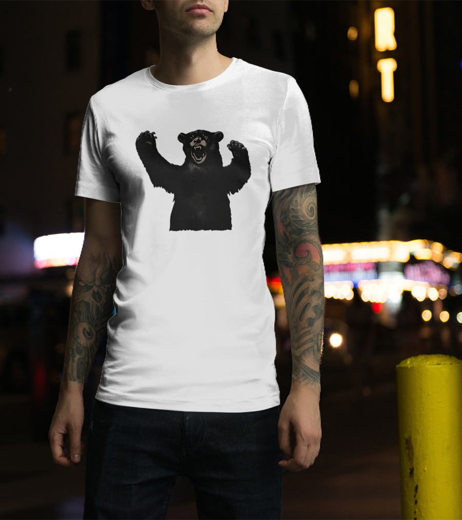 Bear Schmidt Fierce Roaring Black Bear Iconic Expression T-Shirt