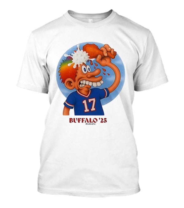 Buffalo Bills Cartoon Character Chicken Wing Helmet 17 Buffalo '25 T-Shirt