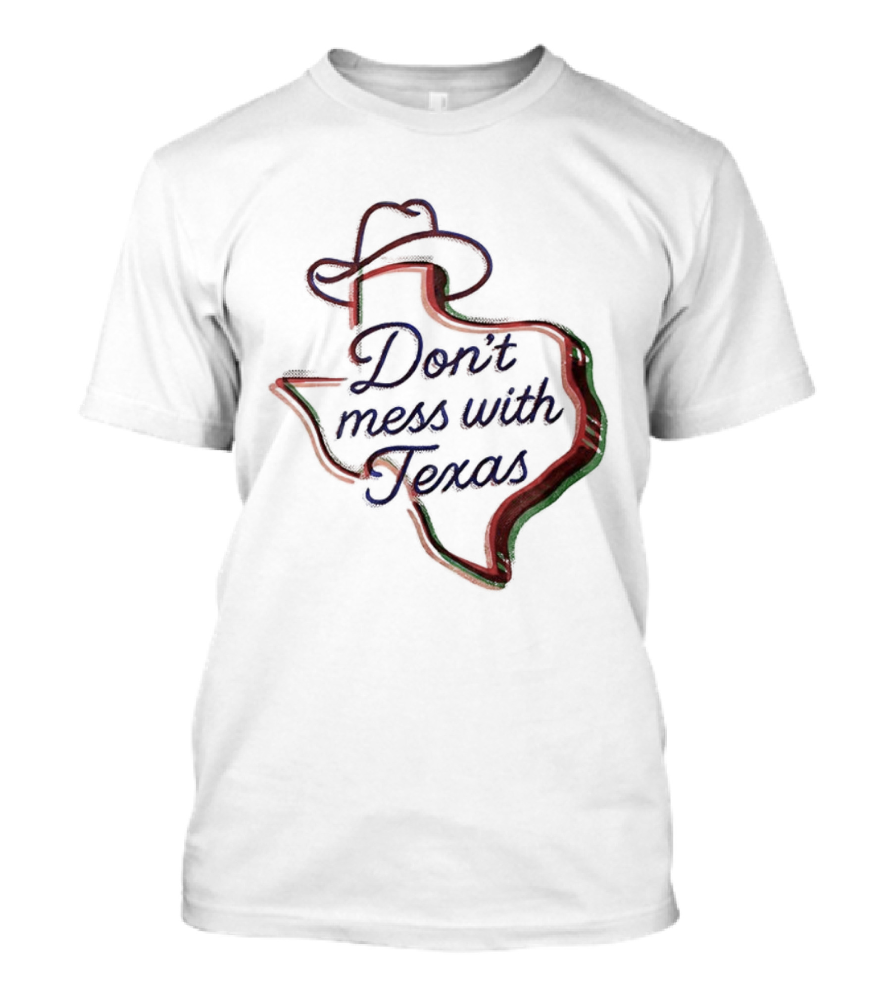 Don’t Mess With Texas Cowboy Hat Outline Map T-Shirt