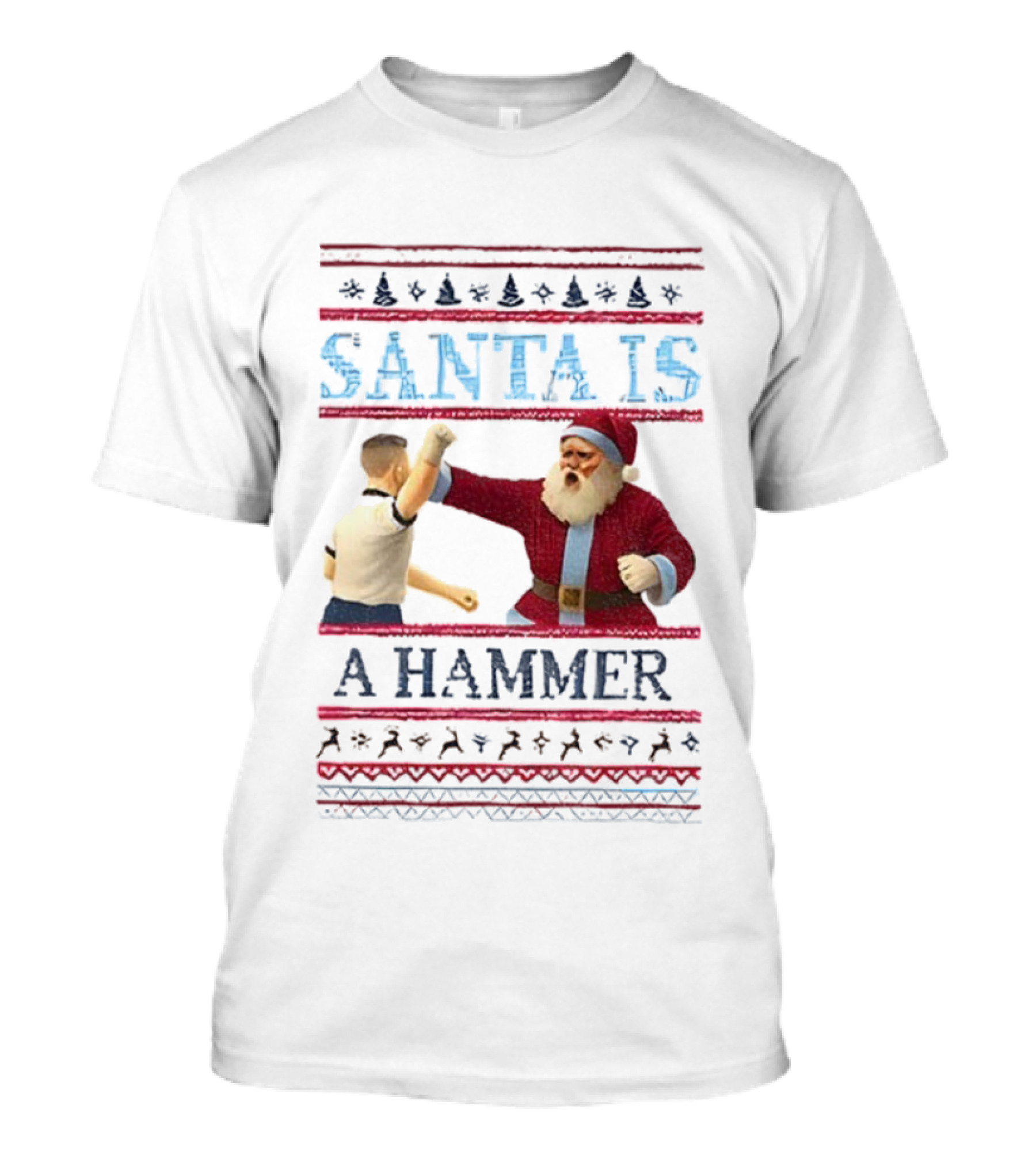 Santa Is A Hammer Christmas Funny Boxing Holiday T-Shirt